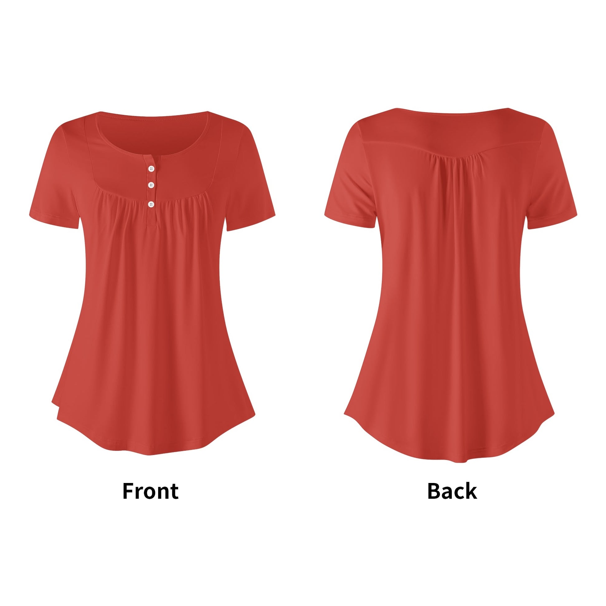 Lockere Bluse mit U-Ausschnitt und kurzen Ärmeln für Damen - Harley Davidson Red Bluse JLR Design