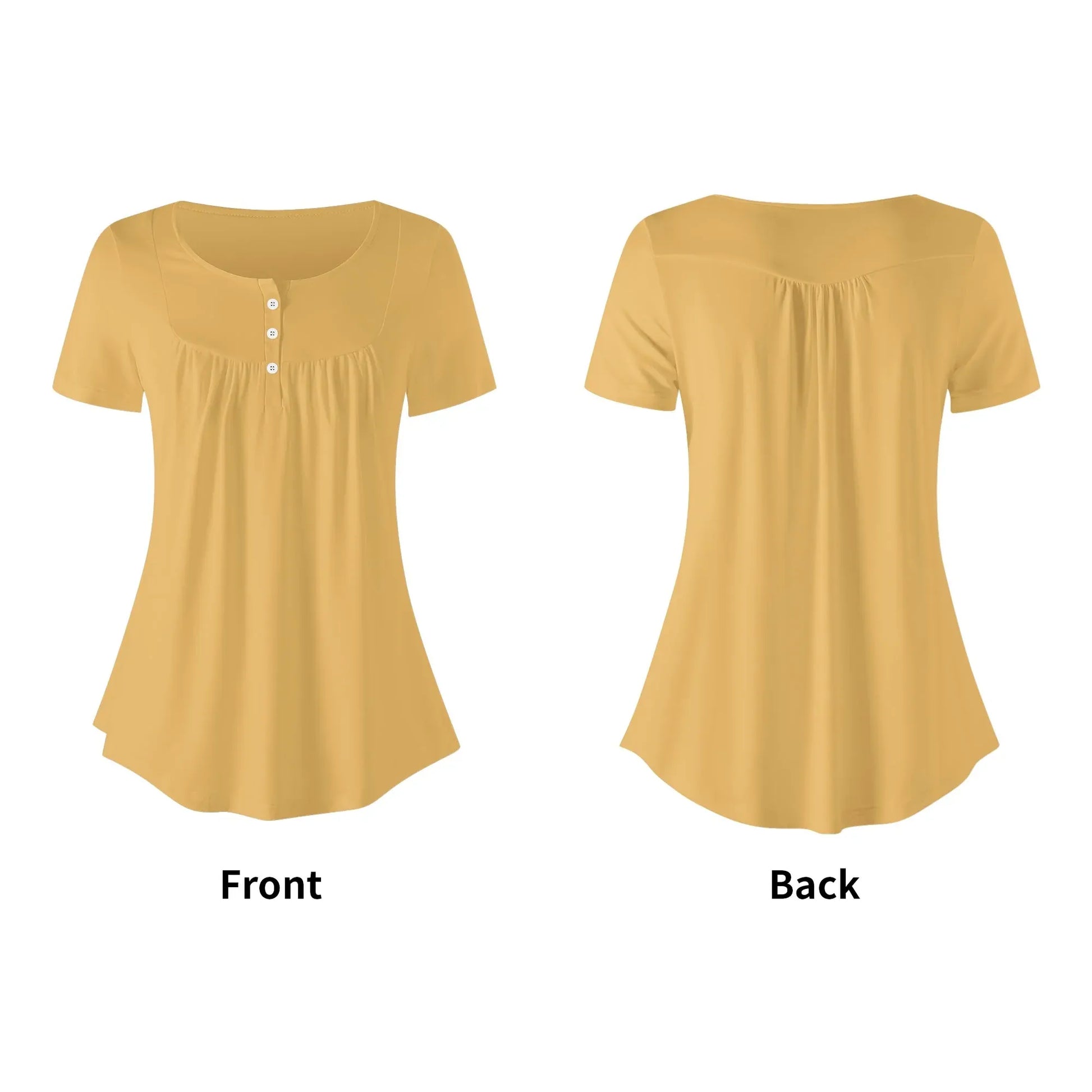 lockere-bluse-mit-u-ausschnitt-und-kurzen-armeln-fur-damen-harvest-gold-bluse-jlr-design-64964 - JLR Design