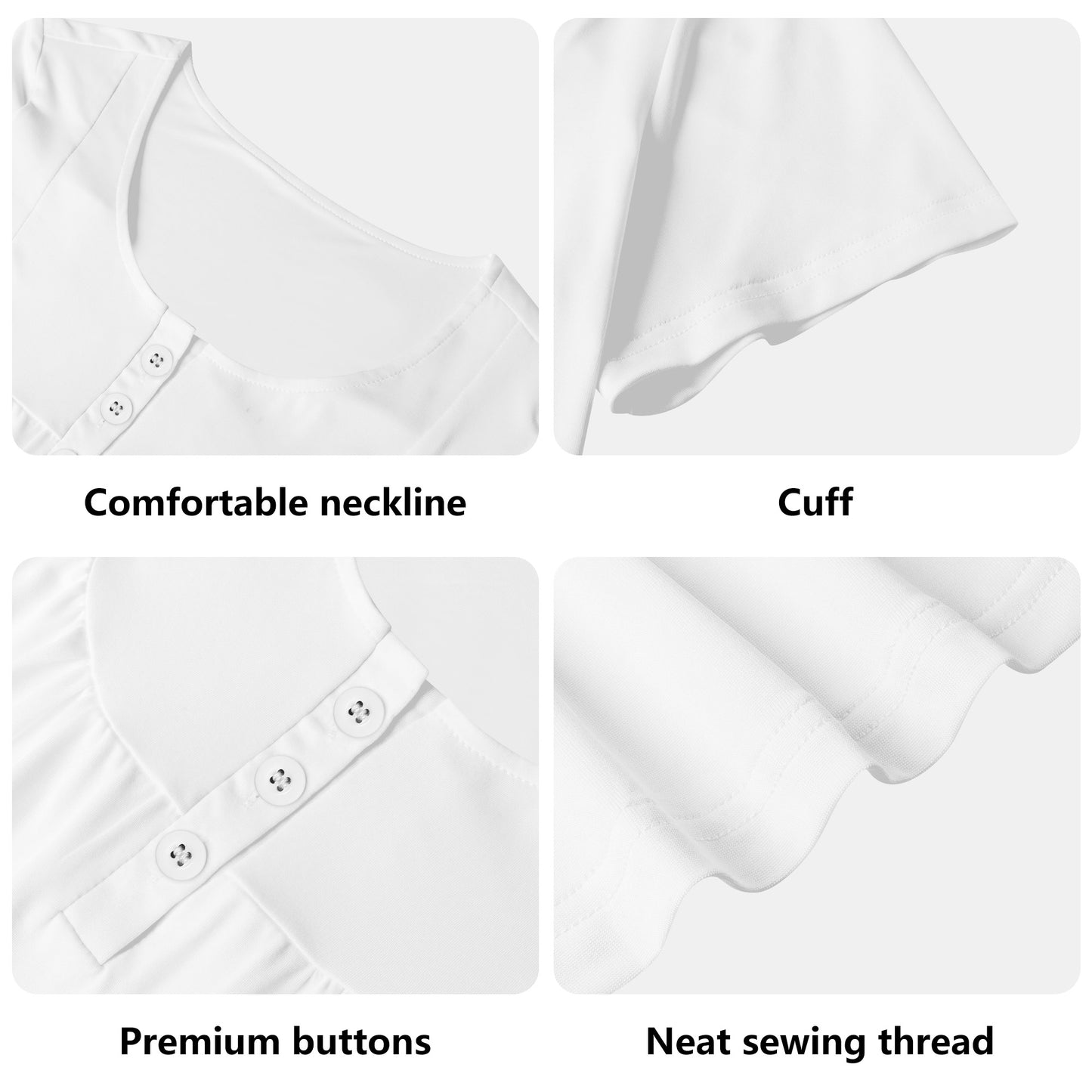 Lockere Bluse mit U-Ausschnitt und kurzen Ärmeln für Damen - Herzchen Karo Bluse JLR Design