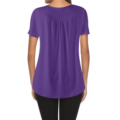 lockere-bluse-mit-u-ausschnitt-und-kurzen-armeln-fur-damen-indigo-bluse-jlr-design-11970 - JLR Design