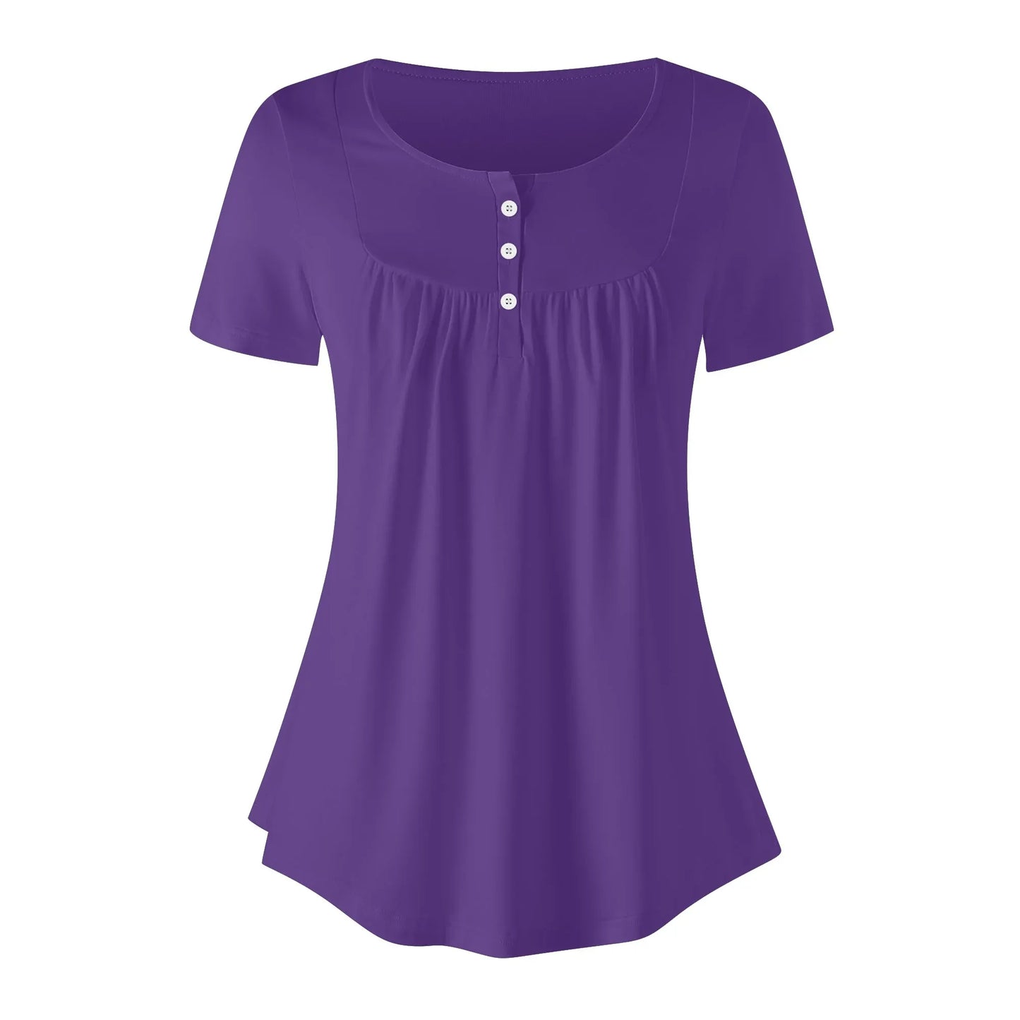lockere-bluse-mit-u-ausschnitt-und-kurzen-armeln-fur-damen-indigo-bluse-jlr-design-65908 - JLR Design