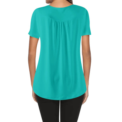 lockere-bluse-mit-u-ausschnitt-und-kurzen-armeln-fur-damen-iris-blue-bluse-jlr-design-39951 - JLR Design