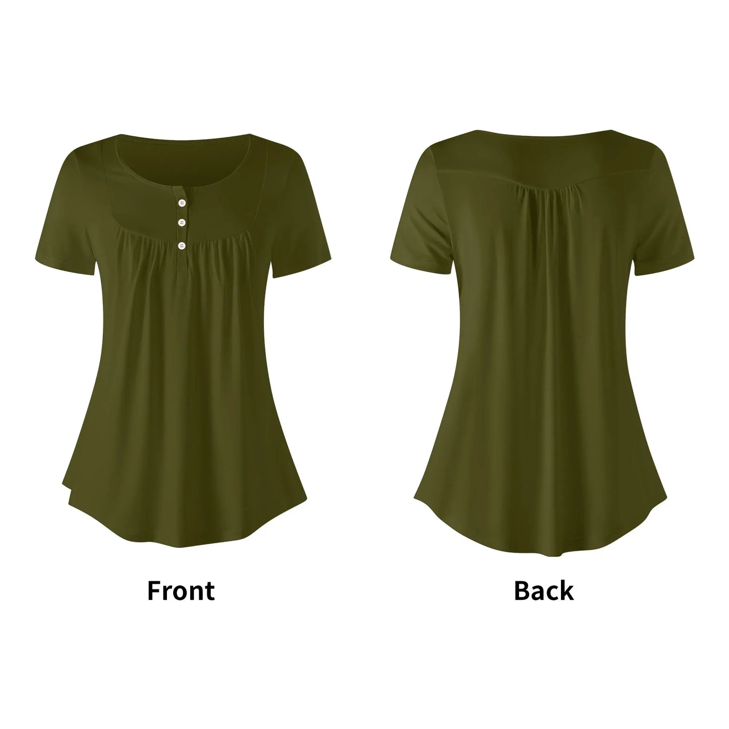 lockere-bluse-mit-u-ausschnitt-und-kurzen-armeln-fur-damen-karaka-bluse-jlr-design-58066 - JLR Design