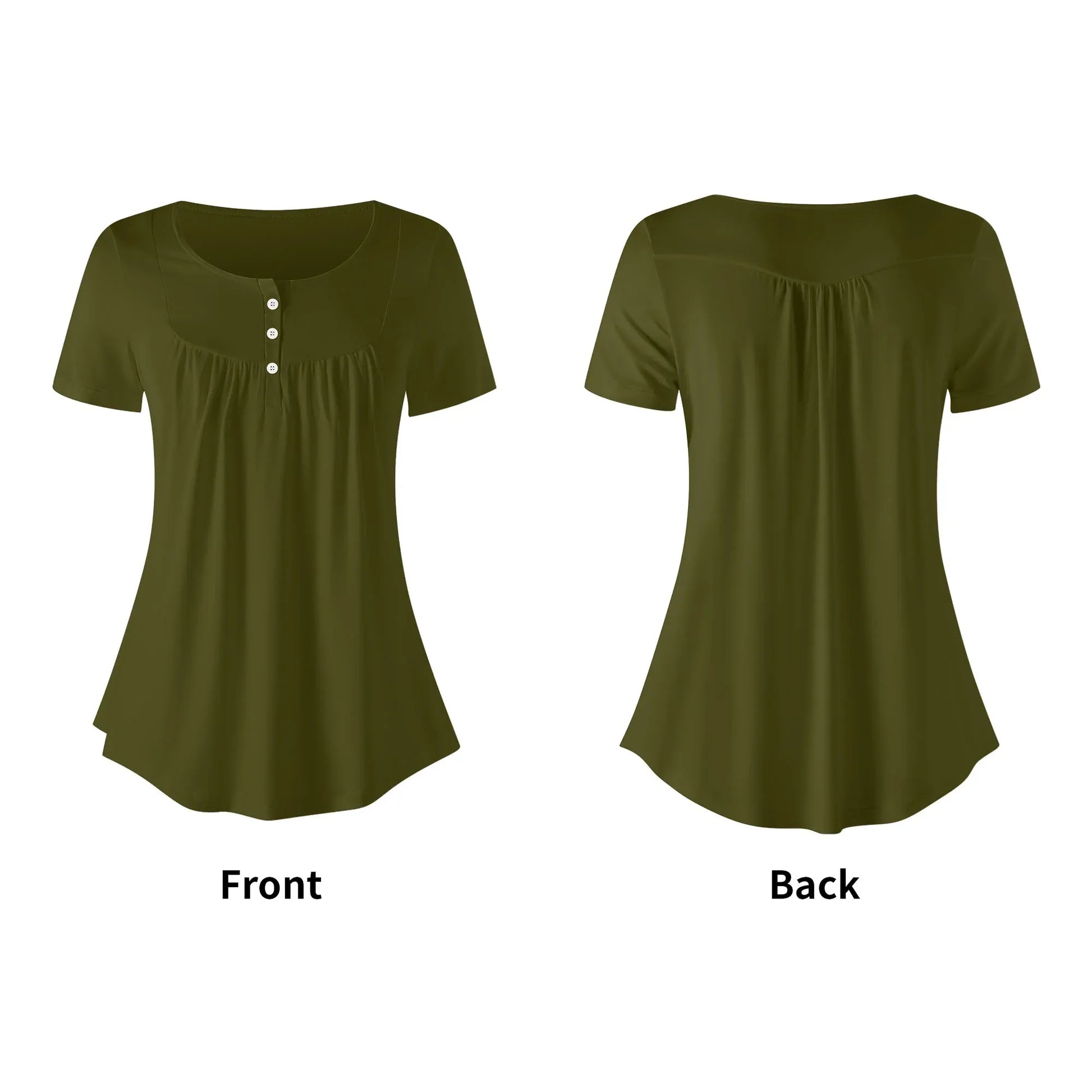 lockere-bluse-mit-u-ausschnitt-und-kurzen-armeln-fur-damen-karaka-bluse-jlr-design-58066 - JLR Design