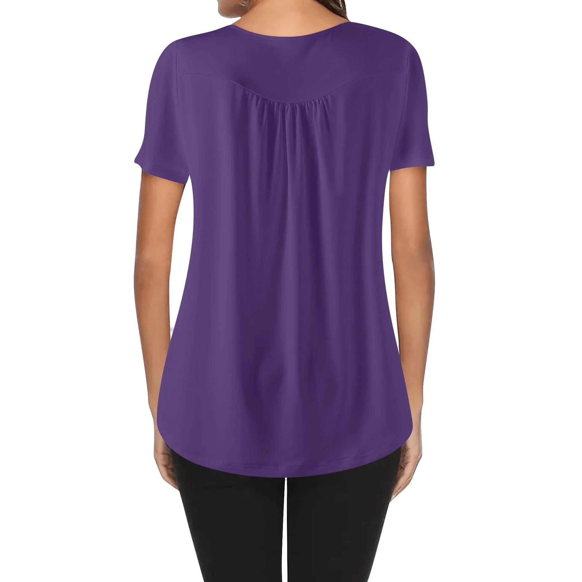 lockere-bluse-mit-u-ausschnitt-und-kurzen-armeln-fur-damen-lila-bluse-jlr-design-32983 - JLR Design
