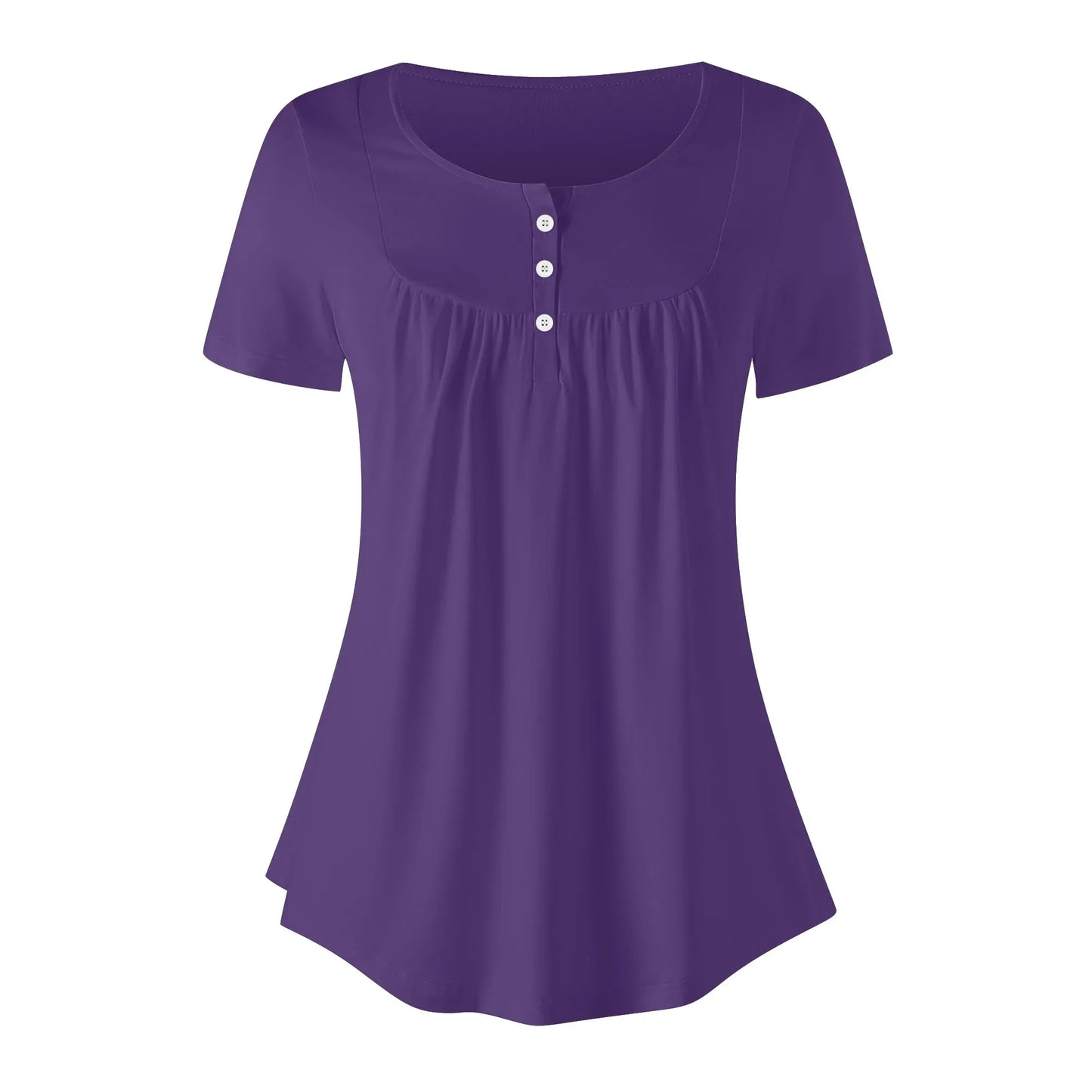 lockere-bluse-mit-u-ausschnitt-und-kurzen-armeln-fur-damen-lila-bluse-jlr-design-19525 - JLR Design