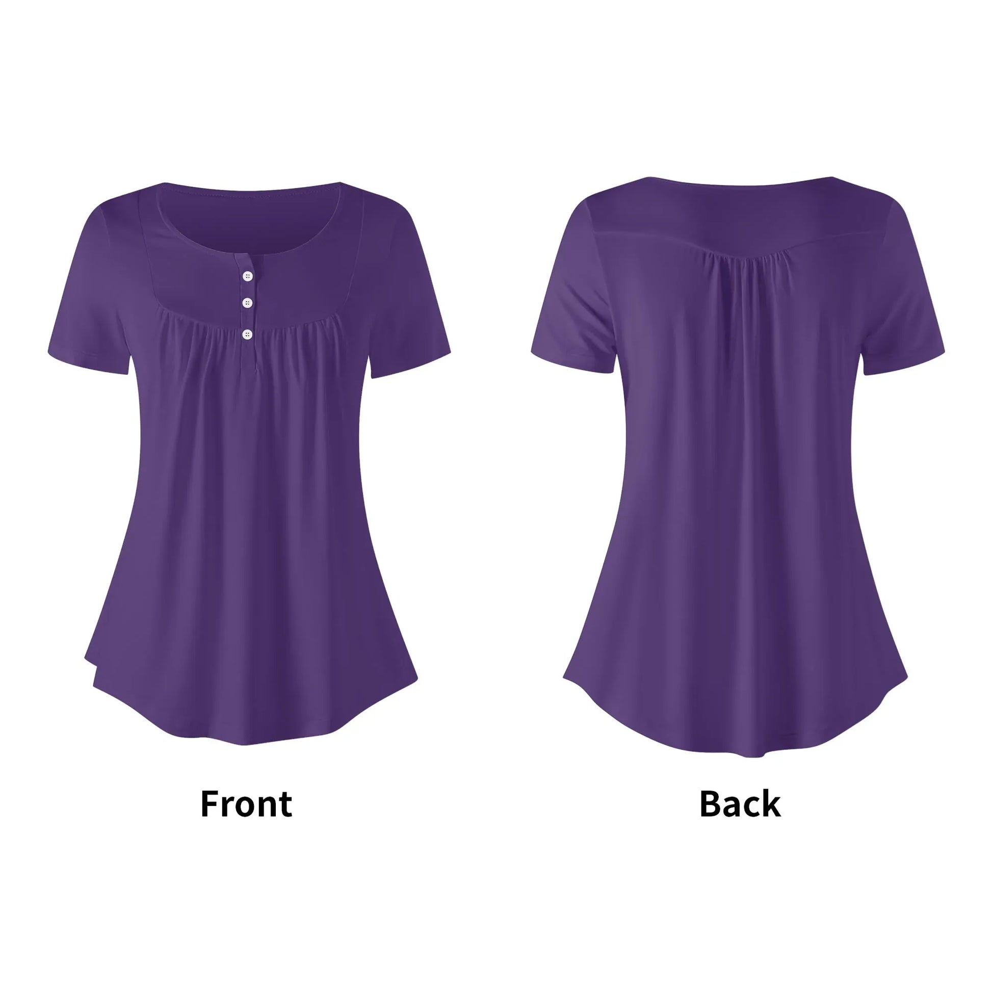 lockere-bluse-mit-u-ausschnitt-und-kurzen-armeln-fur-damen-lila-bluse-jlr-design-10935 - JLR Design