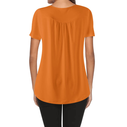 Lockere Bluse mit U-Ausschnitt und kurzen Ärmeln für Damen - Mango Tango Bluse JLR Design