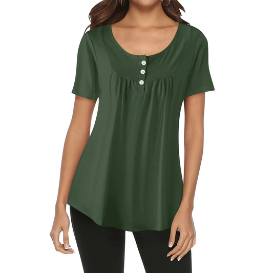 lockere-bluse-mit-u-ausschnitt-und-kurzen-armeln-fur-damen-myrte-bluse-jlr-design-39233 - JLR Design