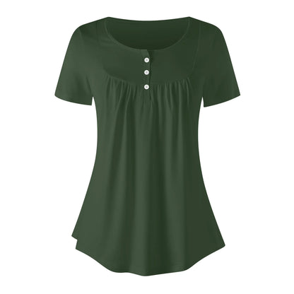 lockere-bluse-mit-u-ausschnitt-und-kurzen-armeln-fur-damen-myrte-bluse-jlr-design-96395 - JLR Design