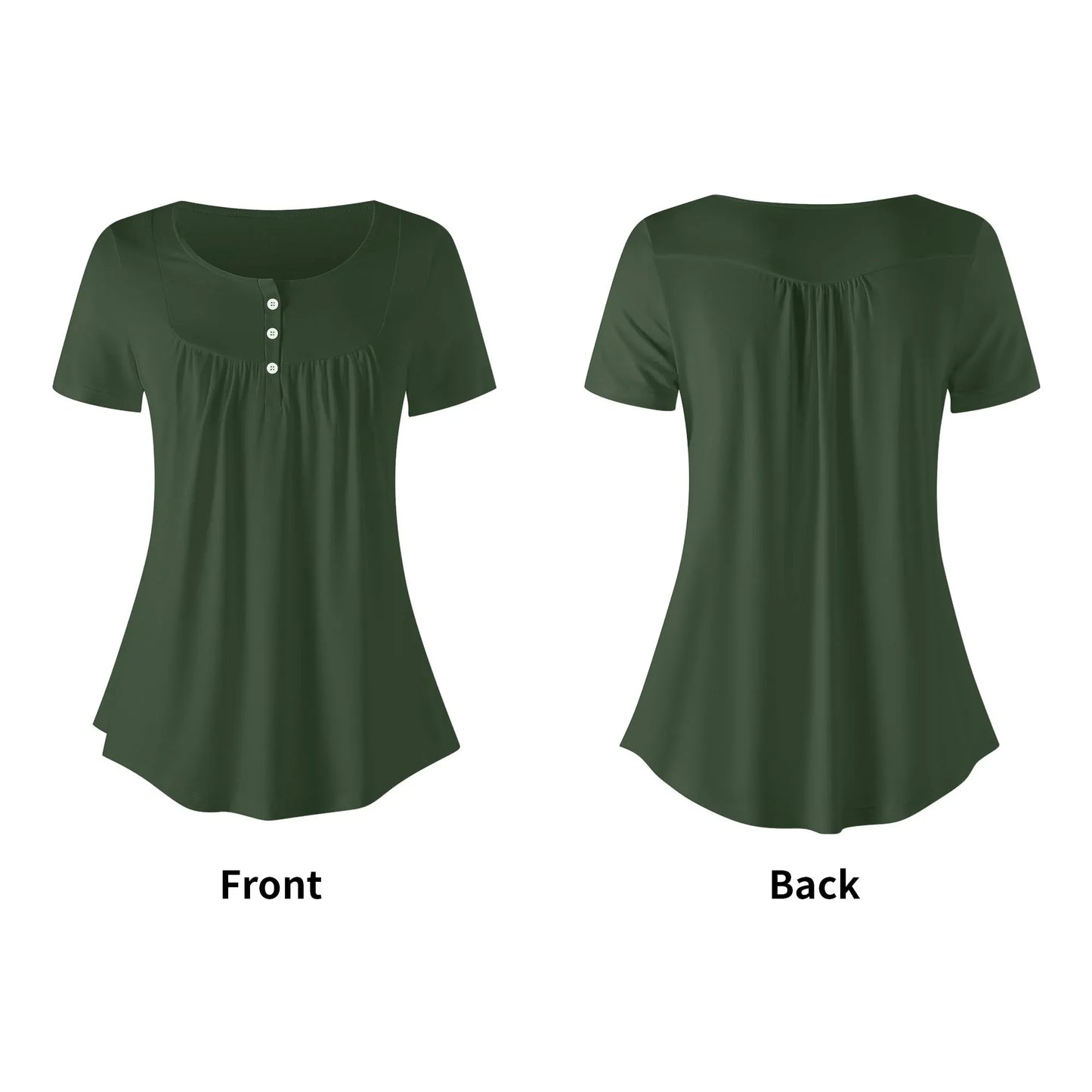 lockere-bluse-mit-u-ausschnitt-und-kurzen-armeln-fur-damen-myrte-bluse-jlr-design-62671 - JLR Design