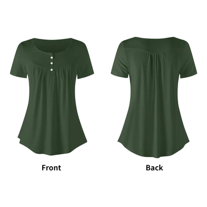 lockere-bluse-mit-u-ausschnitt-und-kurzen-armeln-fur-damen-myrte-bluse-jlr-design-62671 - JLR Design