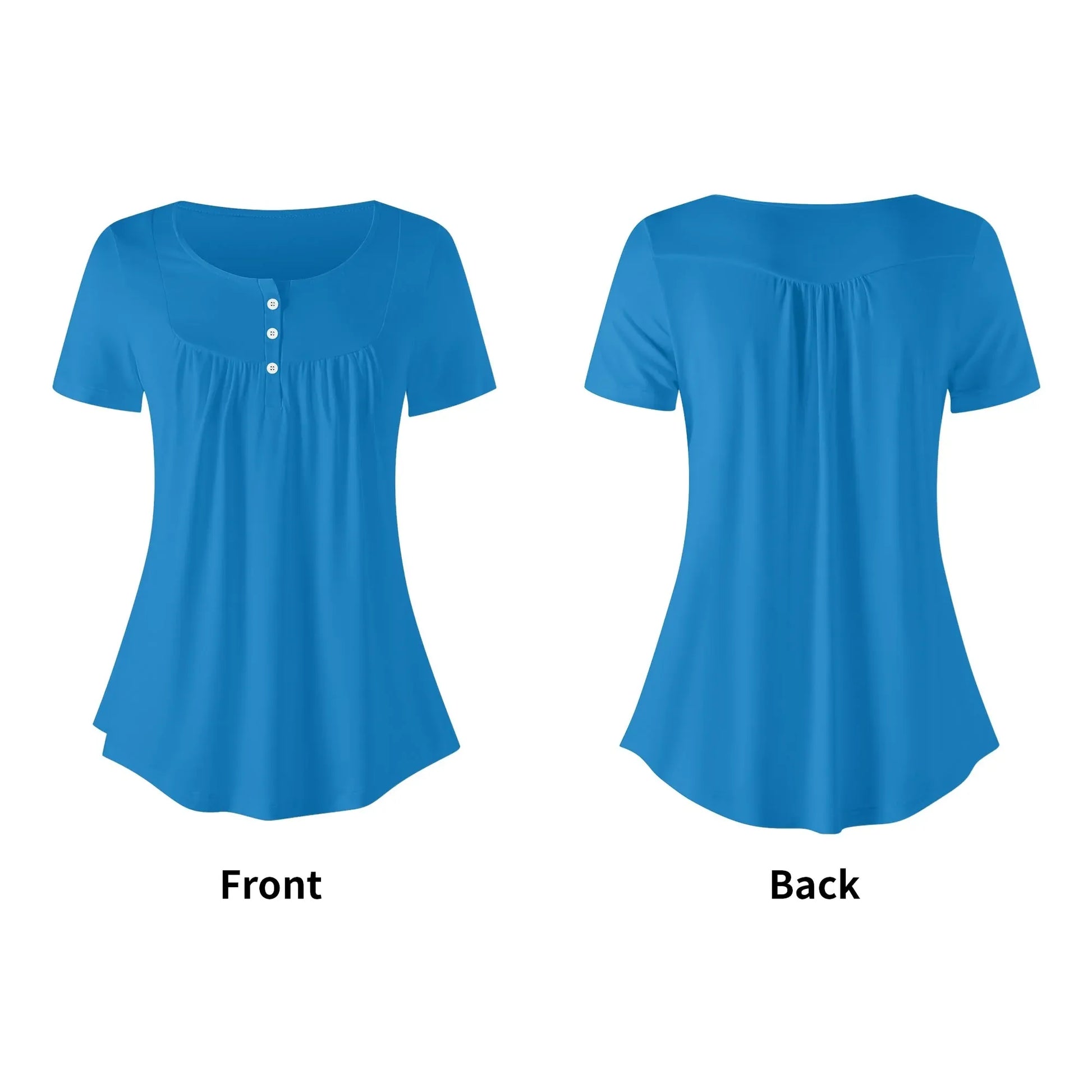 lockere-bluse-mit-u-ausschnitt-und-kurzen-armeln-fur-damen-navy-blue-bluse-jlr-design-43457 - JLR Design