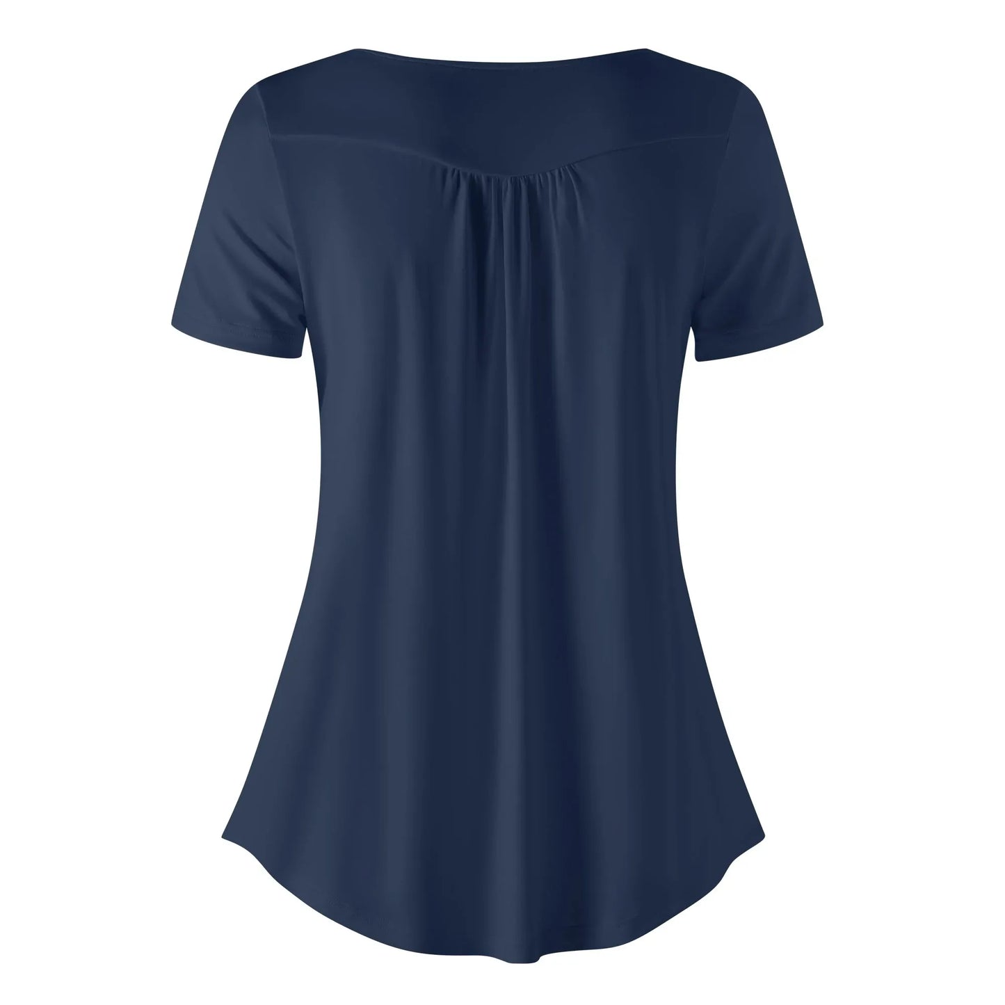 lockere-bluse-mit-u-ausschnitt-und-kurzen-armeln-fur-damen-navy-bluse-jlr-design-44481 - JLR Design