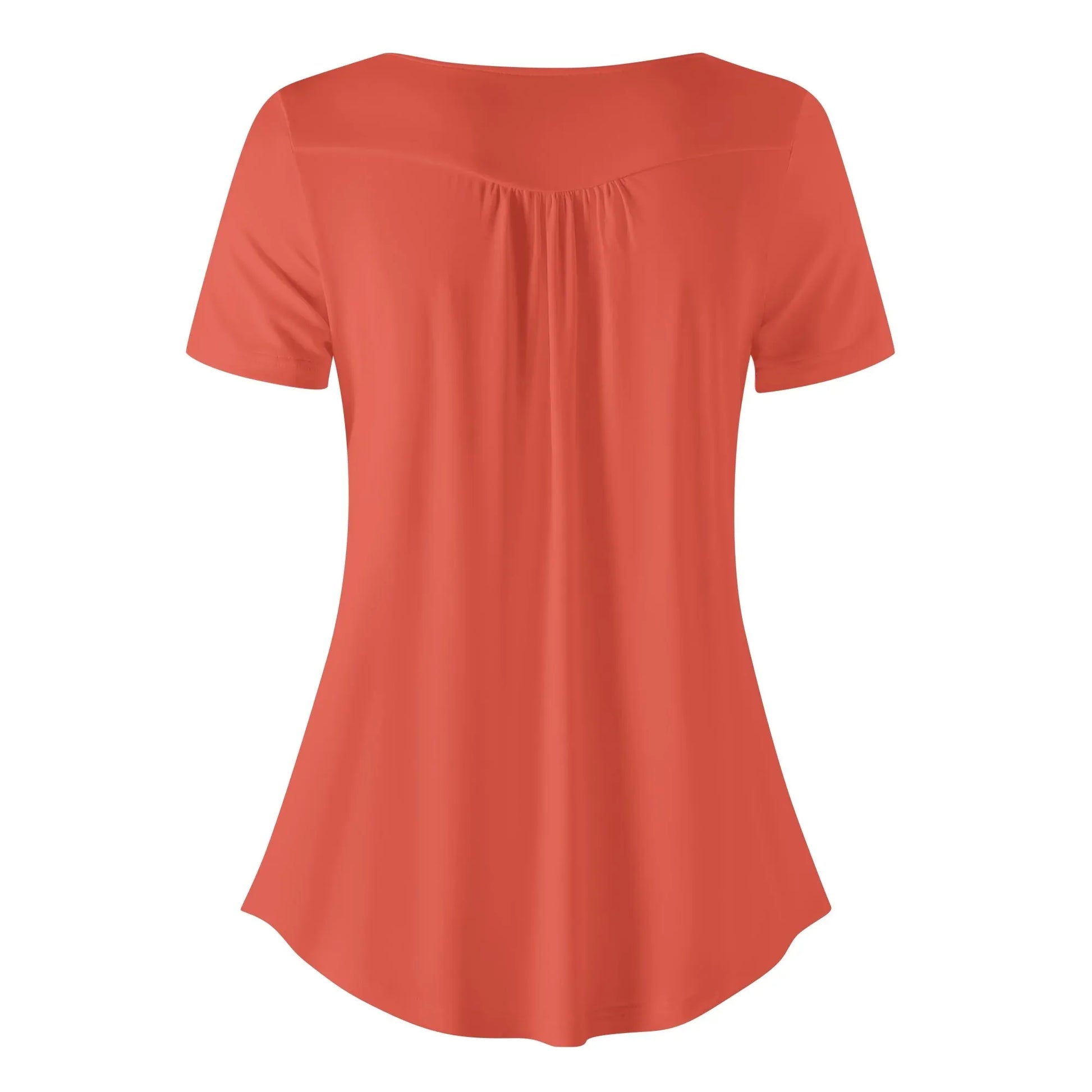lockere-bluse-mit-u-ausschnitt-und-kurzen-armeln-fur-damen-orange-red-bluse-jlr-design-42527 - JLR Design