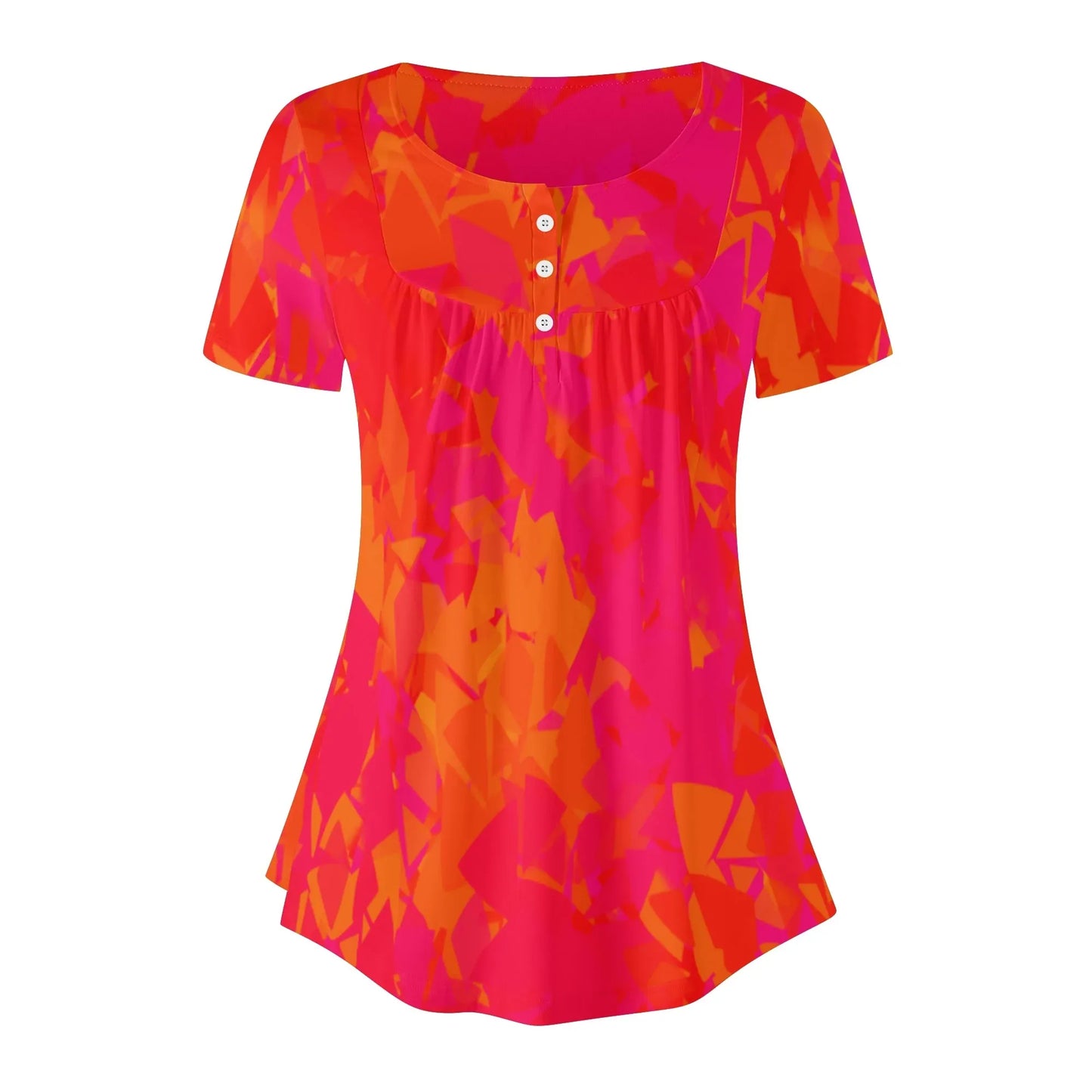 lockere-bluse-mit-u-ausschnitt-und-kurzen-armeln-fur-damen-red-crystal-bluse-jlr-design-38236 - JLR Design