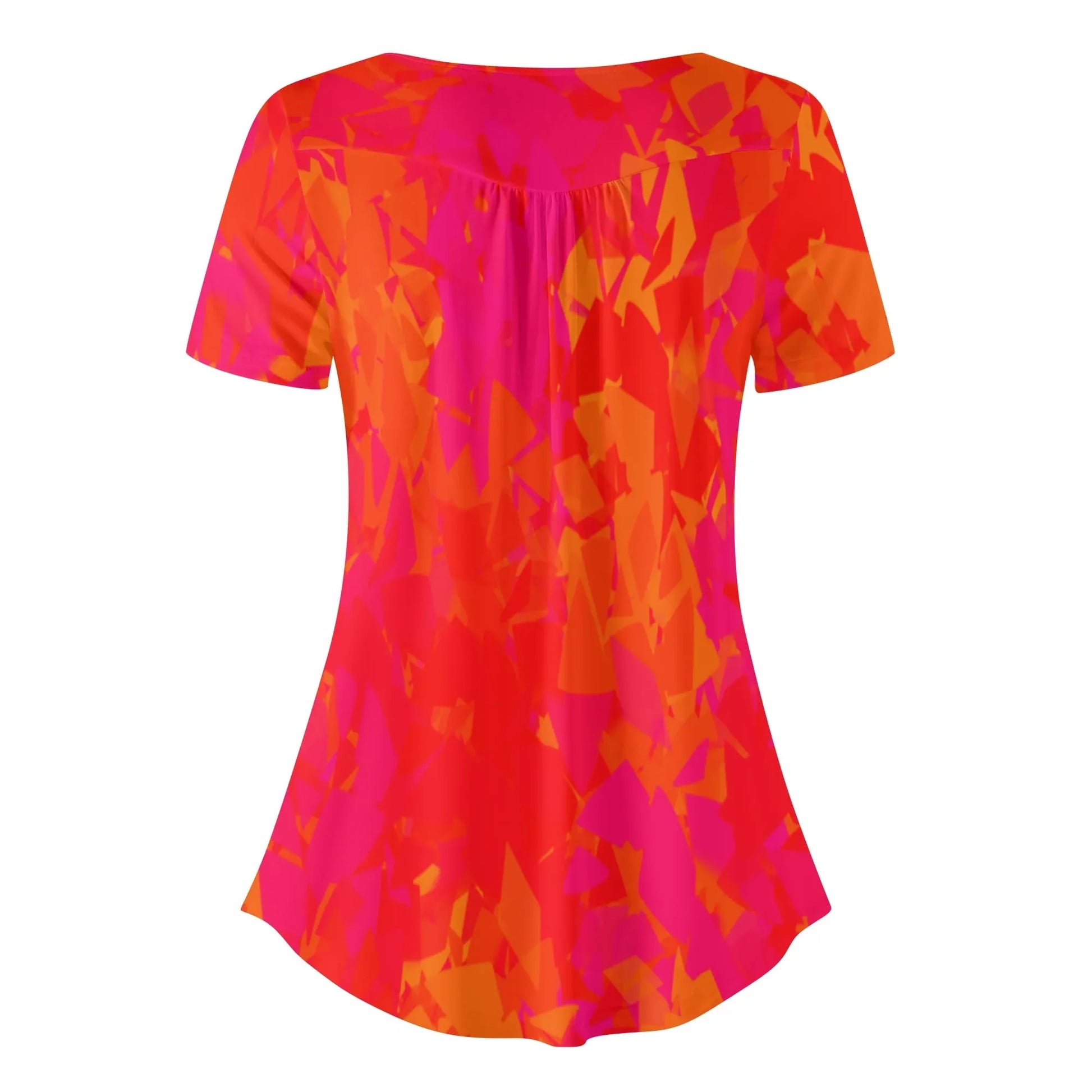 lockere-bluse-mit-u-ausschnitt-und-kurzen-armeln-fur-damen-red-crystal-bluse-jlr-design-79547 - JLR Design