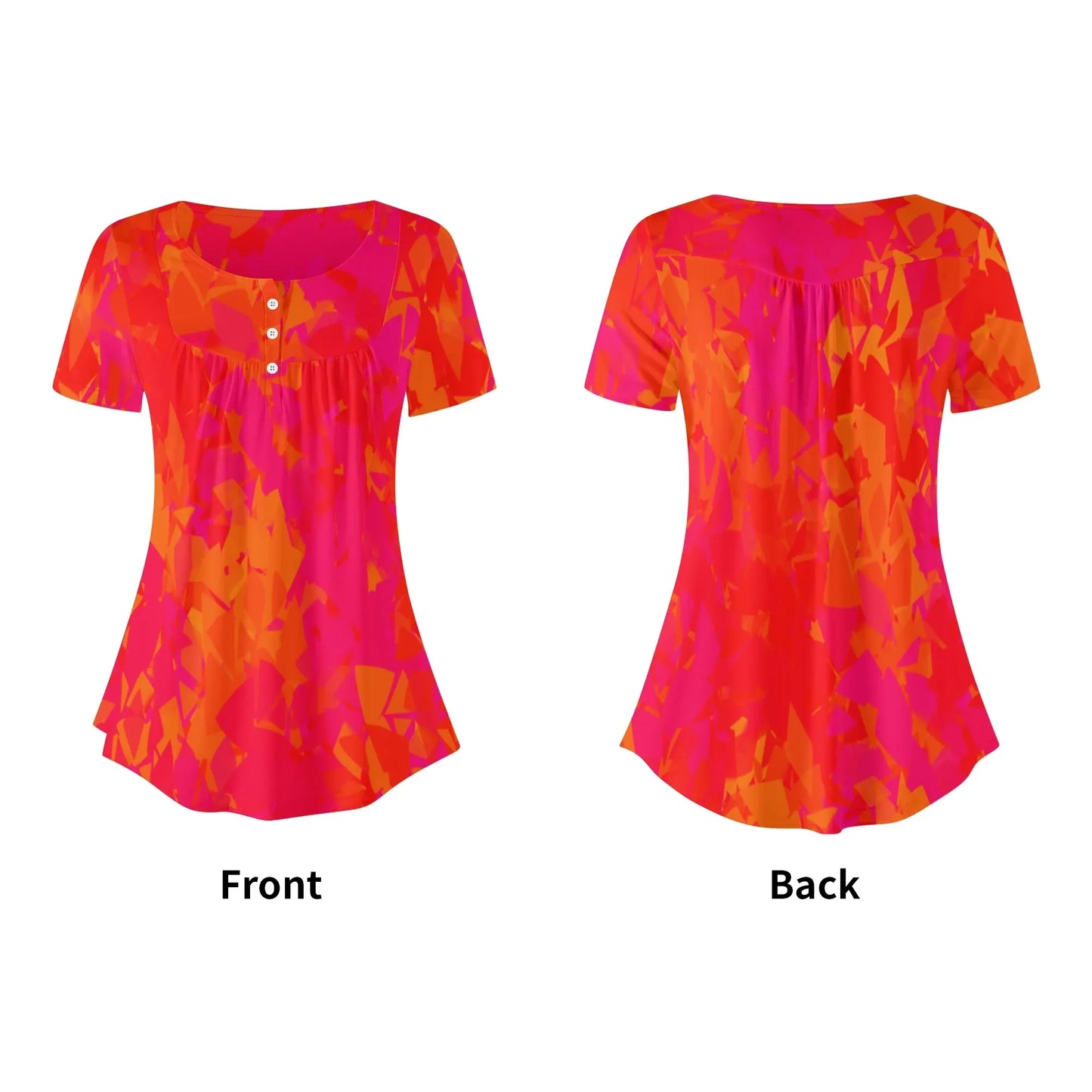 lockere-bluse-mit-u-ausschnitt-und-kurzen-armeln-fur-damen-red-crystal-bluse-jlr-design-17842 - JLR Design