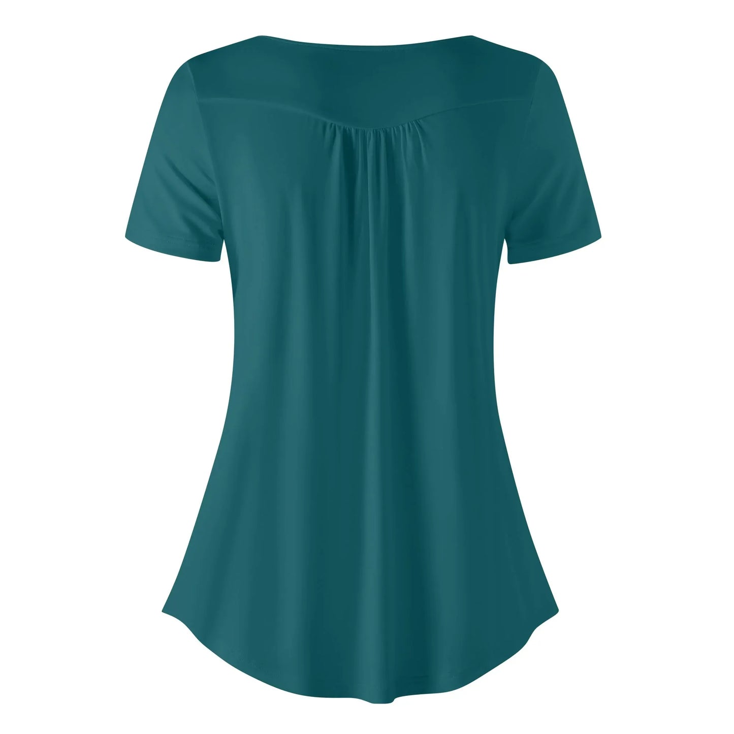 lockere-bluse-mit-u-ausschnitt-und-kurzen-armeln-fur-damen-sherpa-blue-bluse-jlr-design-22255 - JLR Design