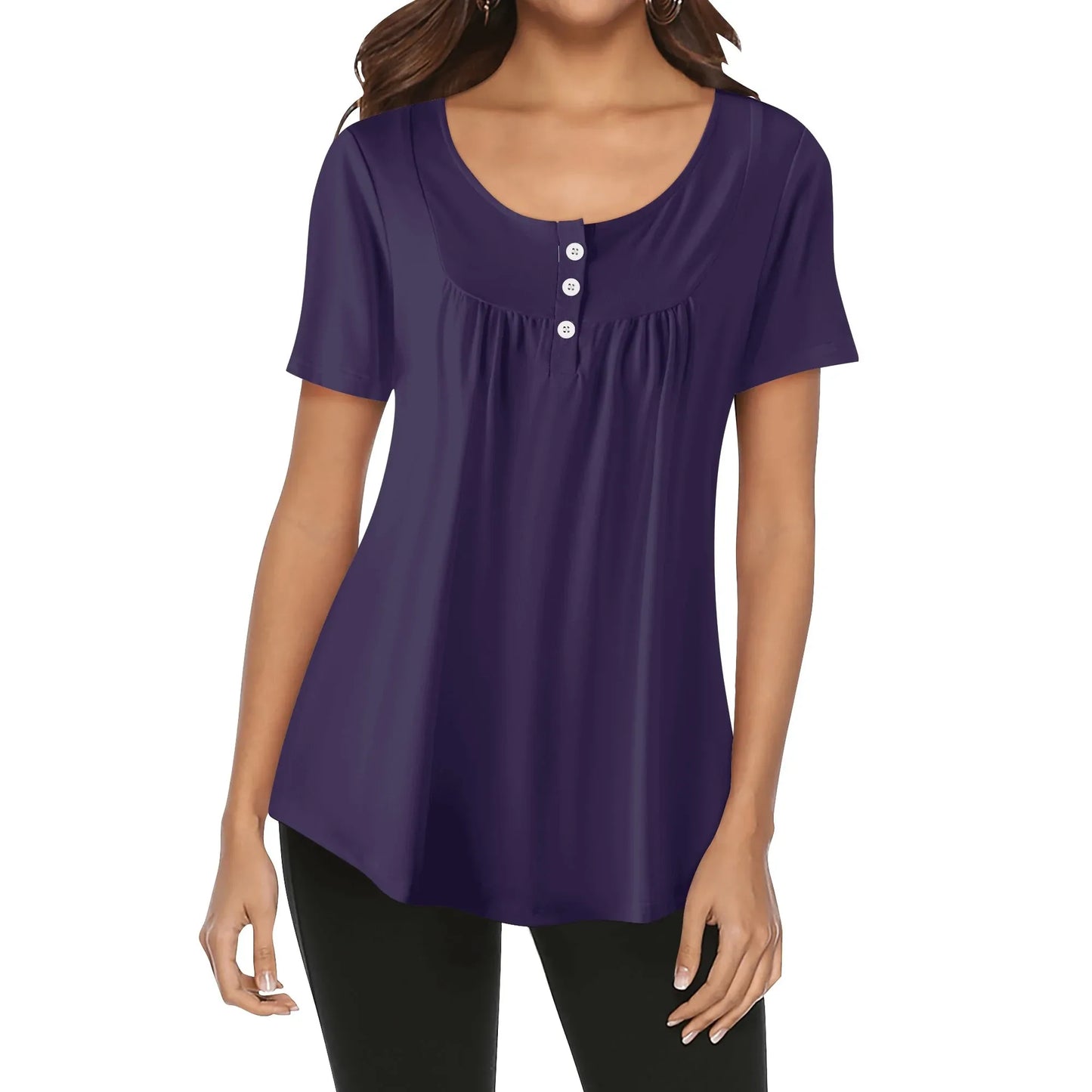 lockere-bluse-mit-u-ausschnitt-und-kurzen-armeln-fur-damen-tolopea-bluse-jlr-design-21580 - JLR Design