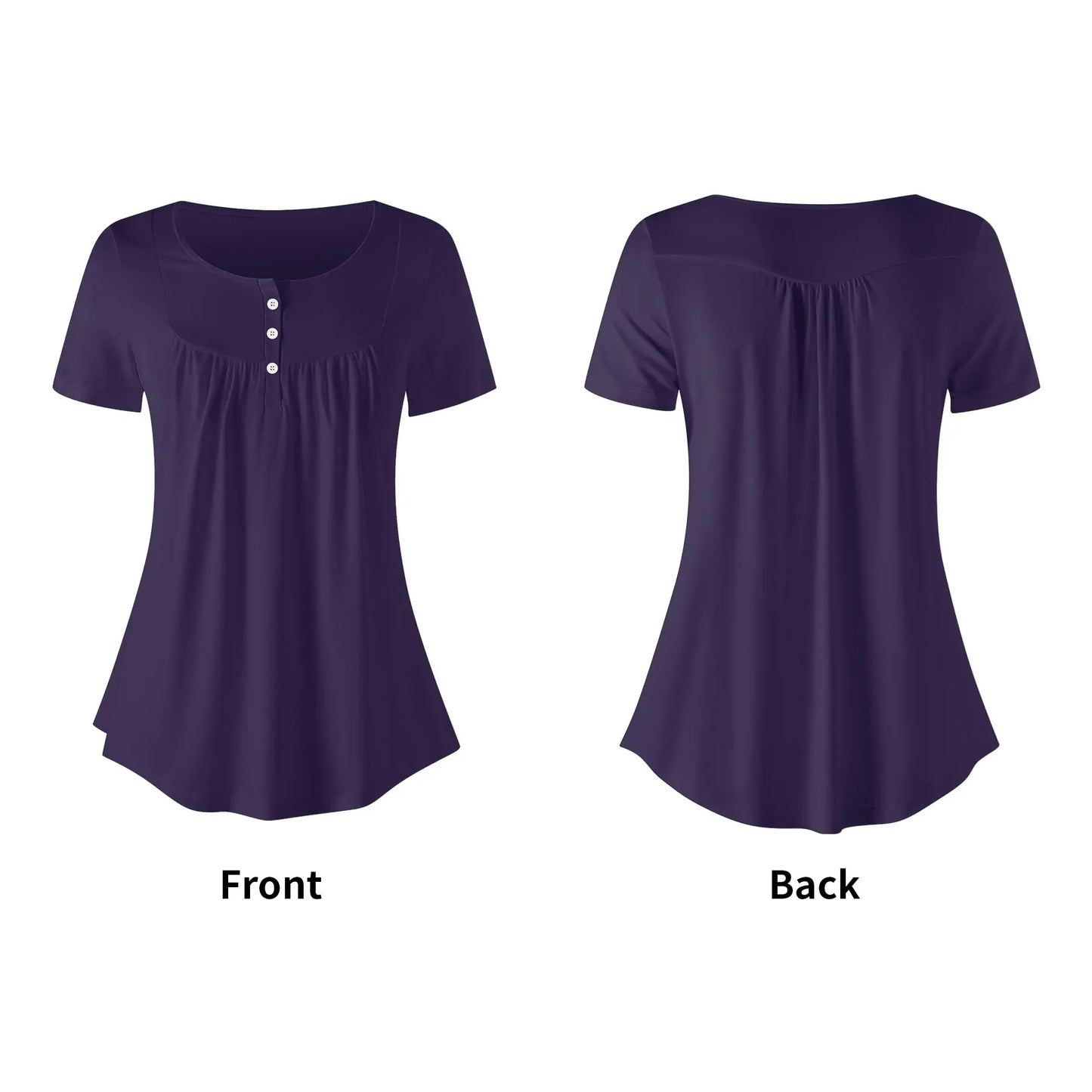lockere-bluse-mit-u-ausschnitt-und-kurzen-armeln-fur-damen-tolopea-bluse-jlr-design-99713 - JLR Design