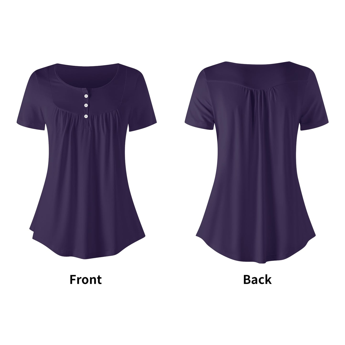 Lockere Bluse mit U-Ausschnitt und kurzen Ärmeln für Damen - Tolopea Bluse JLR Design