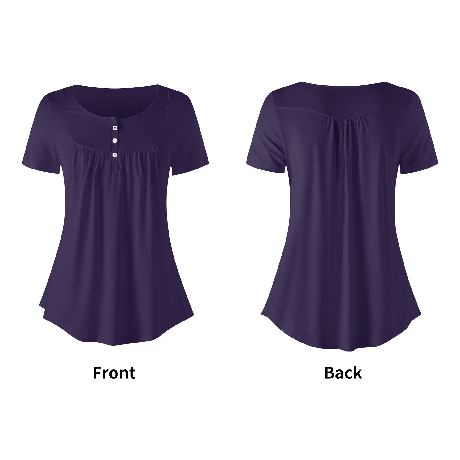 Lockere Bluse mit U-Ausschnitt und kurzen Ärmeln für Damen - Tolopea Bluse JLR Design