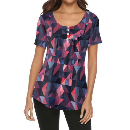 lockere-bluse-mit-u-ausschnitt-und-kurzen-armeln-fur-damen-triangle-v1-bluse-jlr-design-36551 - JLR Design