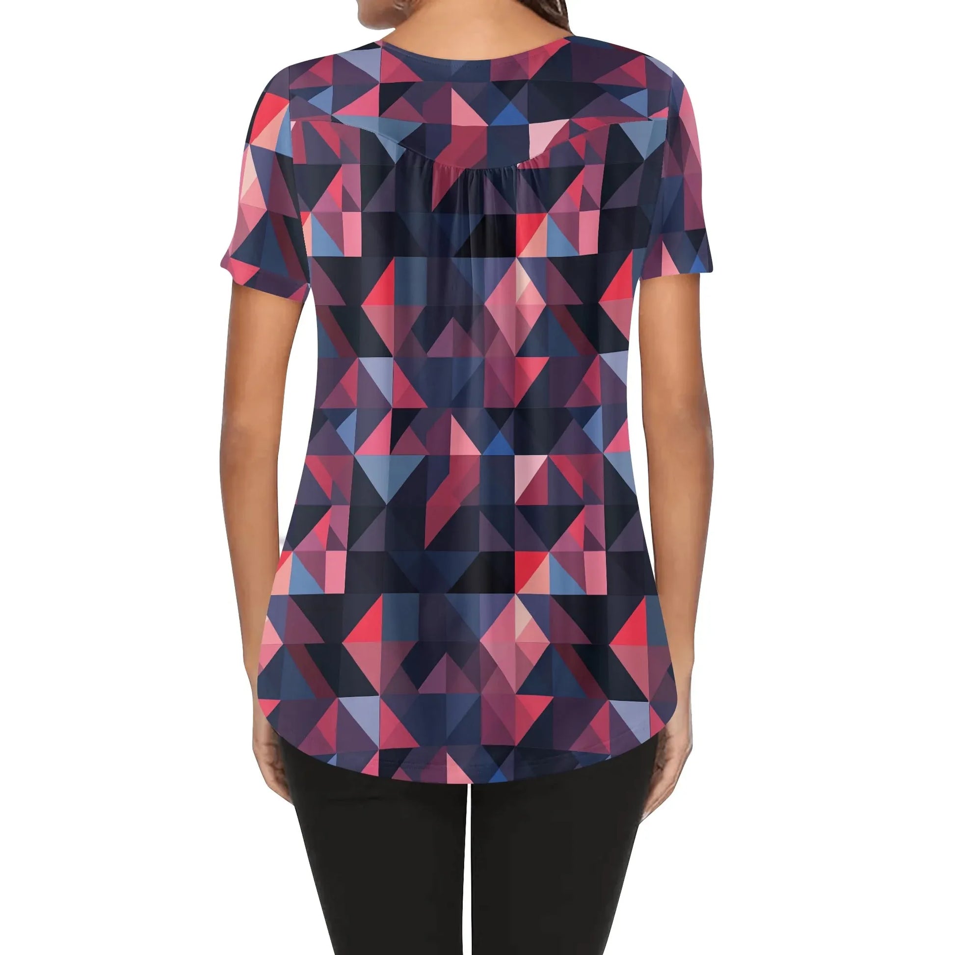 lockere-bluse-mit-u-ausschnitt-und-kurzen-armeln-fur-damen-triangle-v1-bluse-jlr-design-99938 - JLR Design