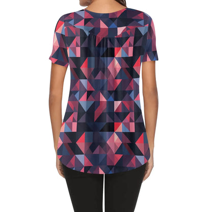 lockere-bluse-mit-u-ausschnitt-und-kurzen-armeln-fur-damen-triangle-v1-bluse-jlr-design-99938 - JLR Design