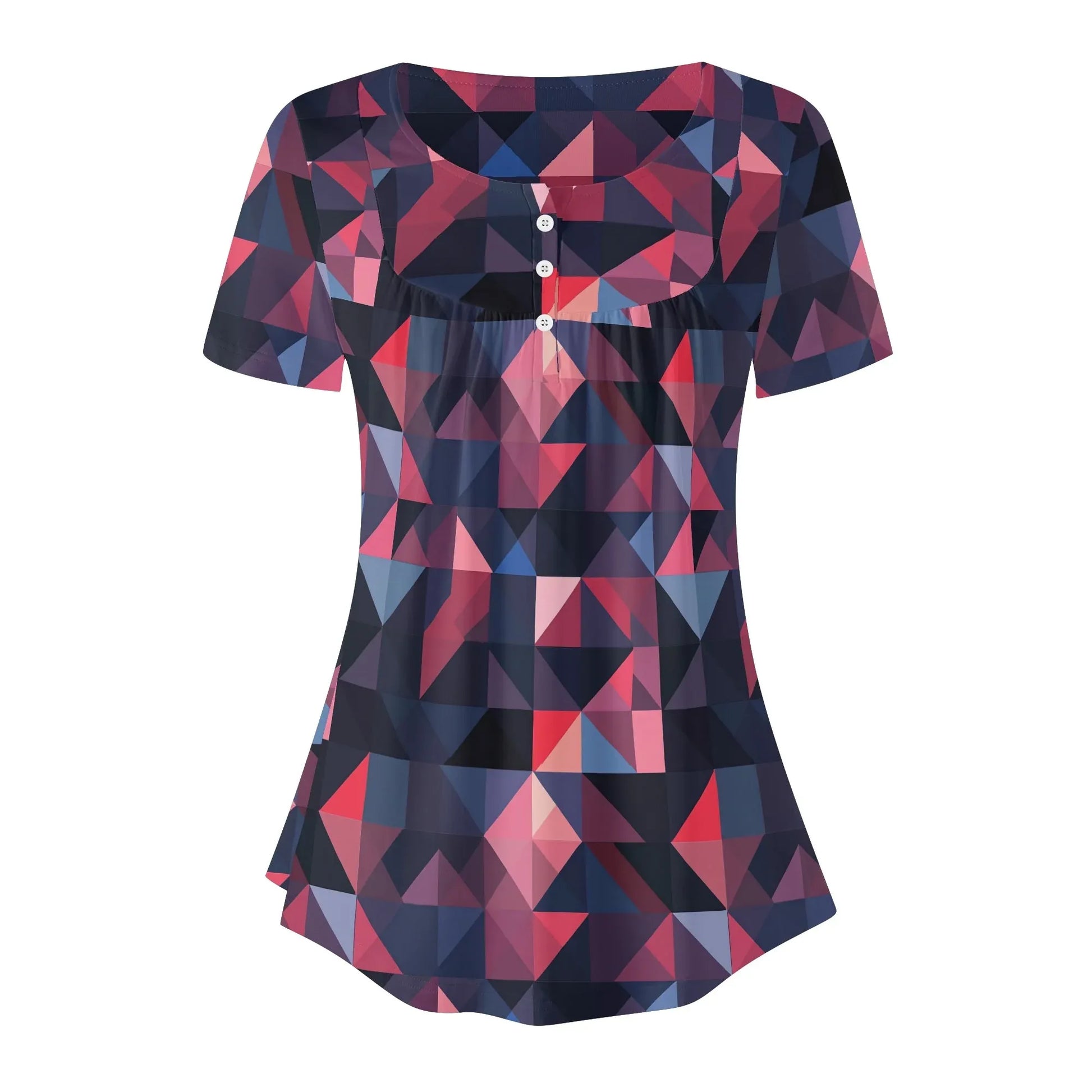lockere-bluse-mit-u-ausschnitt-und-kurzen-armeln-fur-damen-triangle-v1-bluse-jlr-design-34206 - JLR Design