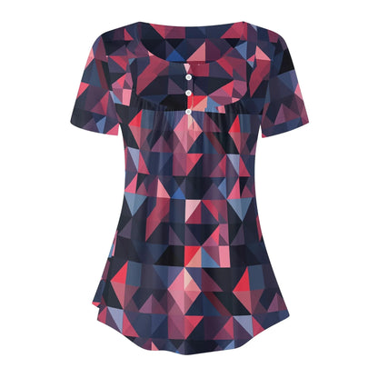lockere-bluse-mit-u-ausschnitt-und-kurzen-armeln-fur-damen-triangle-v1-bluse-jlr-design-34206 - JLR Design