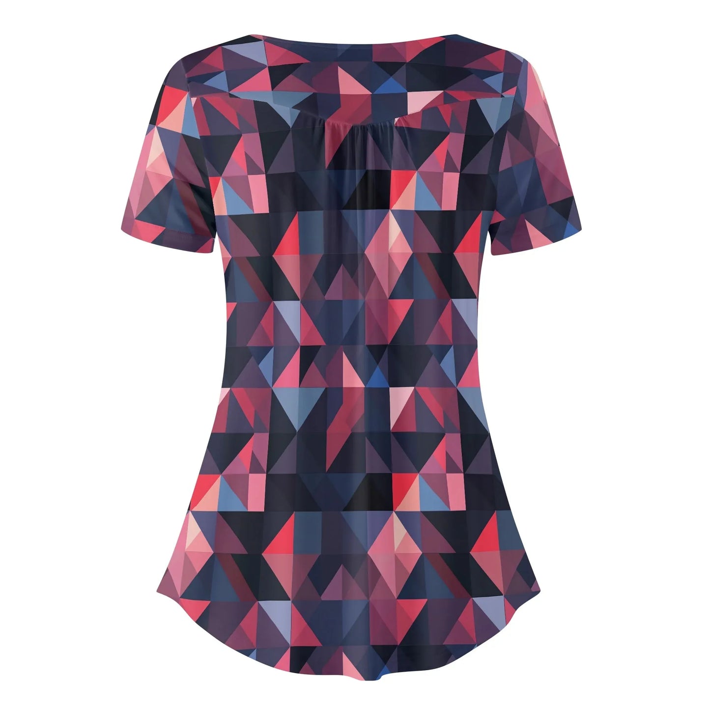lockere-bluse-mit-u-ausschnitt-und-kurzen-armeln-fur-damen-triangle-v1-bluse-jlr-design-60391 - JLR Design