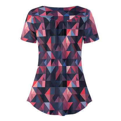 lockere-bluse-mit-u-ausschnitt-und-kurzen-armeln-fur-damen-triangle-v1-bluse-jlr-design-60391 - JLR Design
