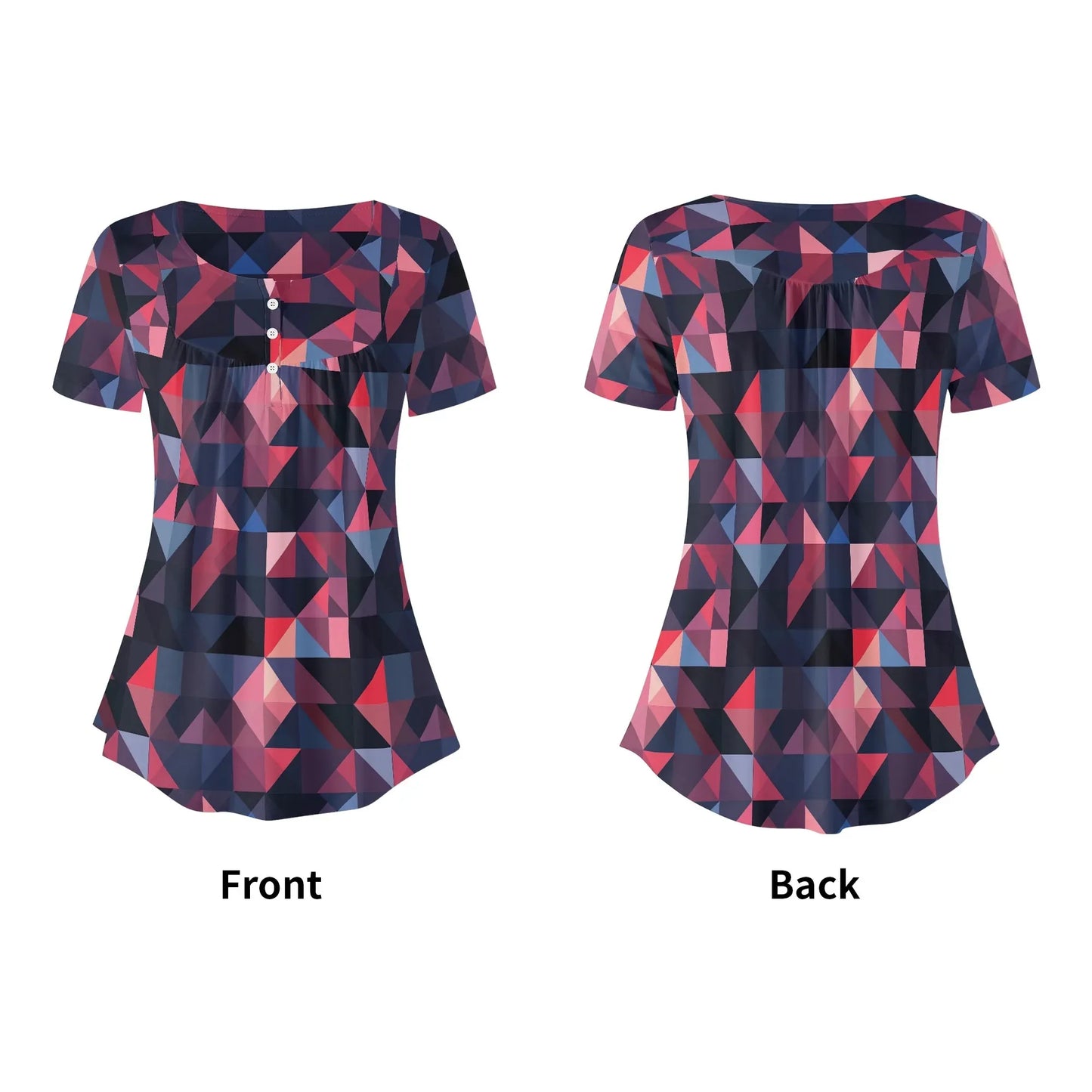 lockere-bluse-mit-u-ausschnitt-und-kurzen-armeln-fur-damen-triangle-v1-bluse-jlr-design-51864 - JLR Design