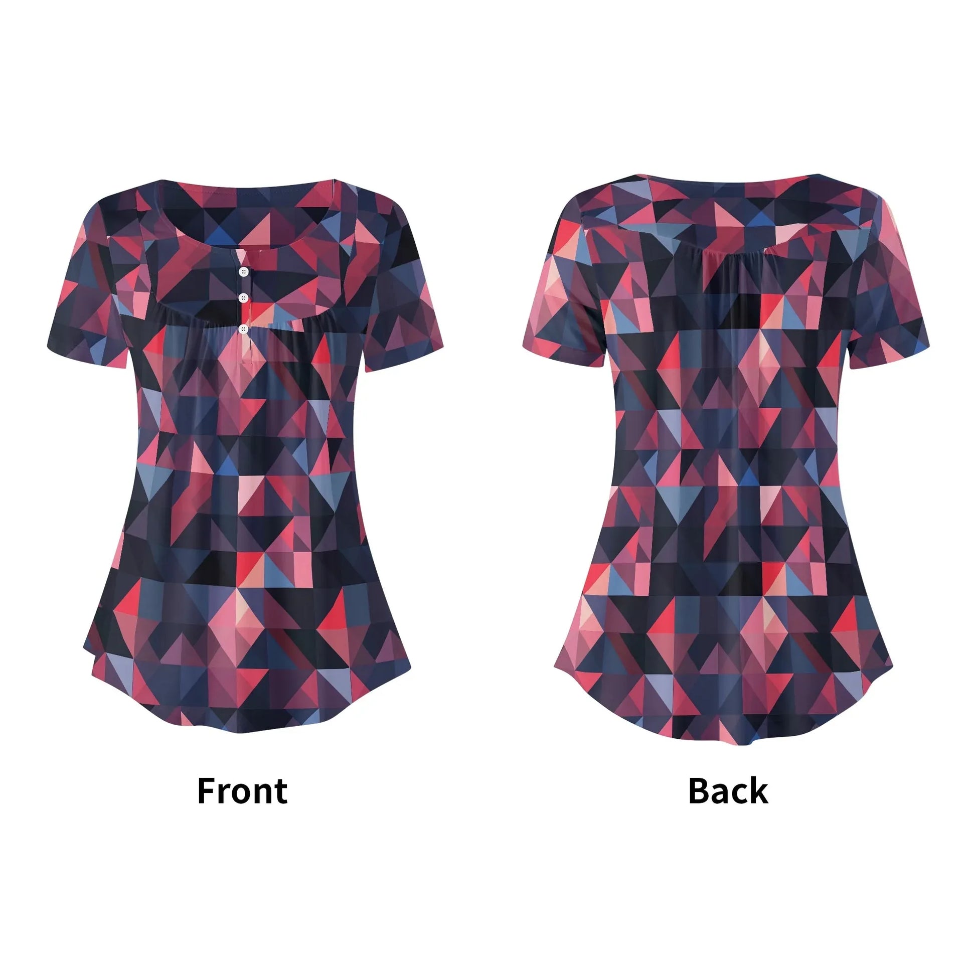 lockere-bluse-mit-u-ausschnitt-und-kurzen-armeln-fur-damen-triangle-v1-bluse-jlr-design-51864 - JLR Design