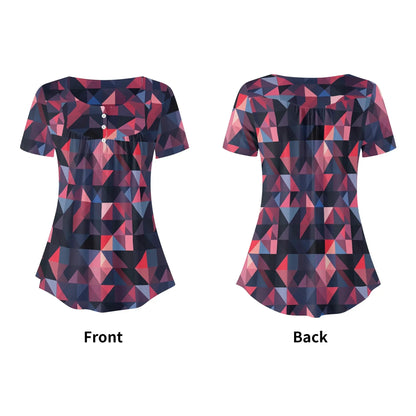lockere-bluse-mit-u-ausschnitt-und-kurzen-armeln-fur-damen-triangle-v1-bluse-jlr-design-51864 - JLR Design