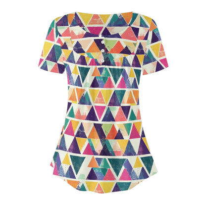 lockere-bluse-mit-u-ausschnitt-und-kurzen-armeln-fur-damen-triangle-v3-bluse-jlr-design-15717 - JLR Design