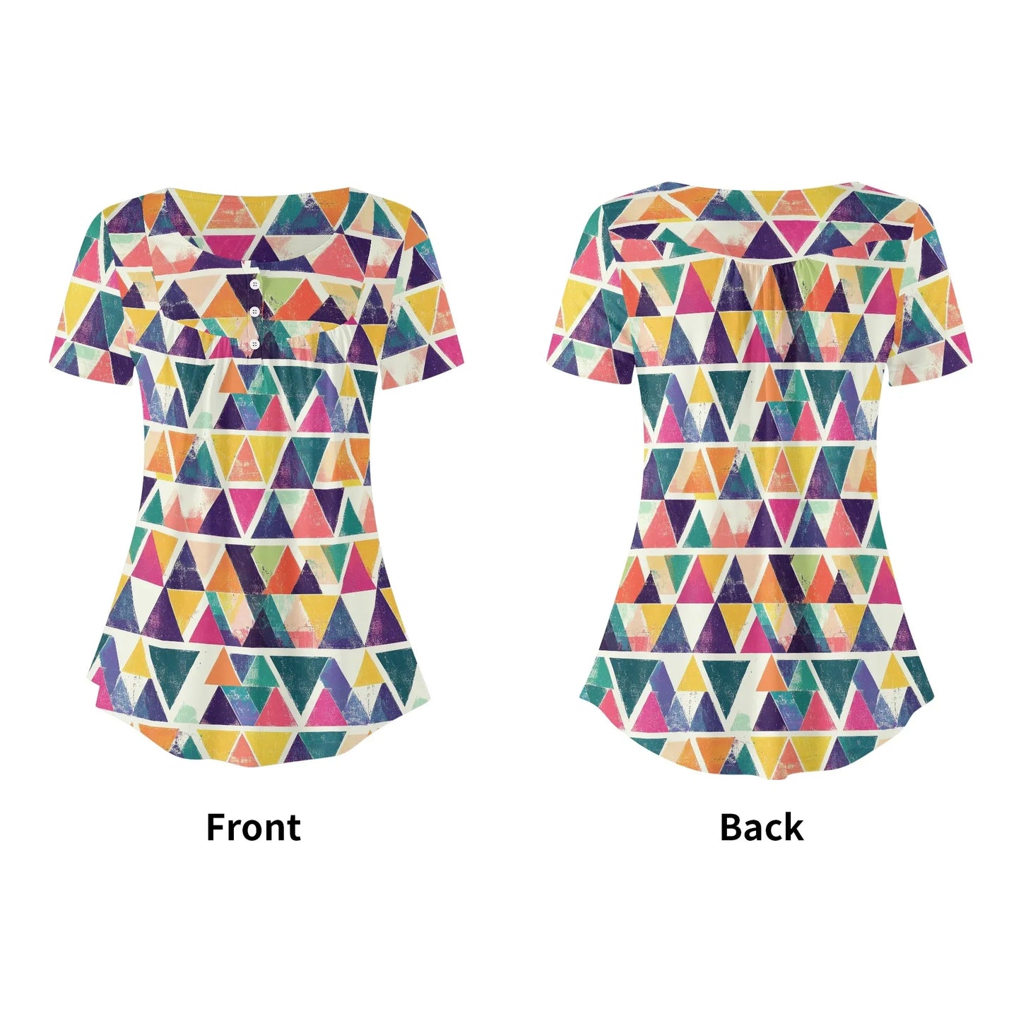 lockere-bluse-mit-u-ausschnitt-und-kurzen-armeln-fur-damen-triangle-v3-bluse-jlr-design-16332 - JLR Design