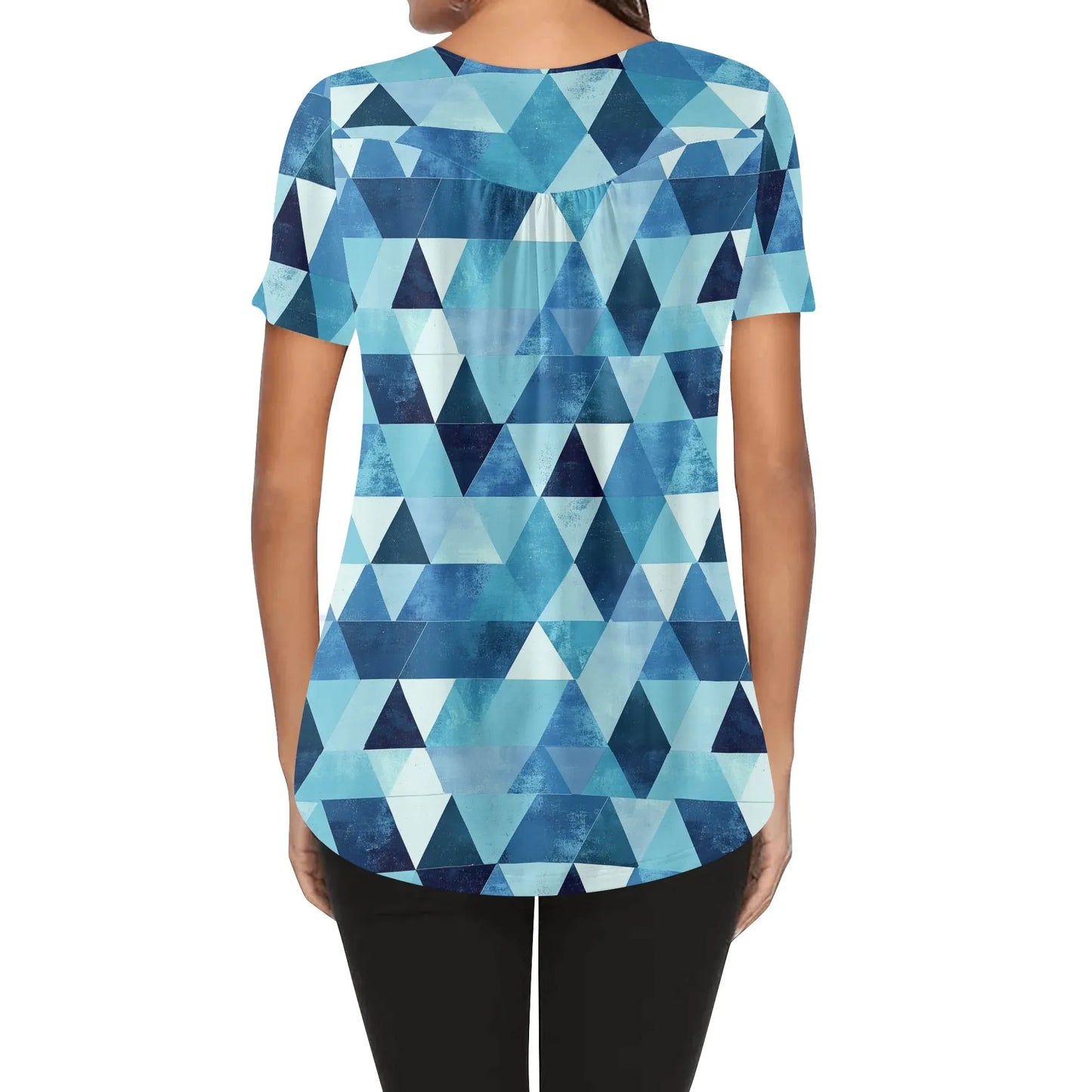 lockere-bluse-mit-u-ausschnitt-und-kurzen-armeln-fur-damen-triangle-v4-bluse-jlr-design-65856 - JLR Design