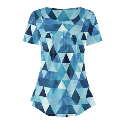lockere-bluse-mit-u-ausschnitt-und-kurzen-armeln-fur-damen-triangle-v4-bluse-jlr-design-38514 - JLR Design