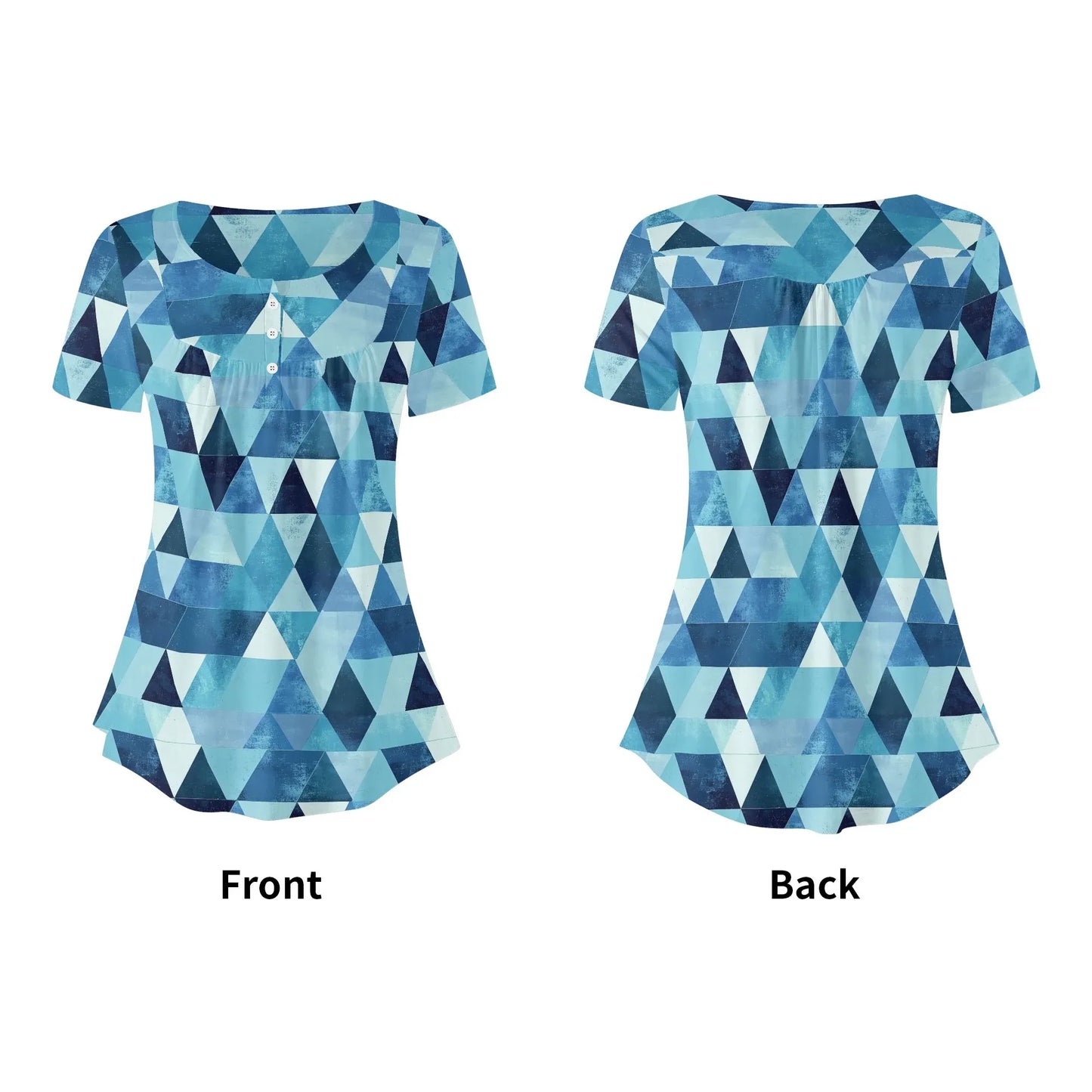 lockere-bluse-mit-u-ausschnitt-und-kurzen-armeln-fur-damen-triangle-v4-bluse-jlr-design-97282 - JLR Design