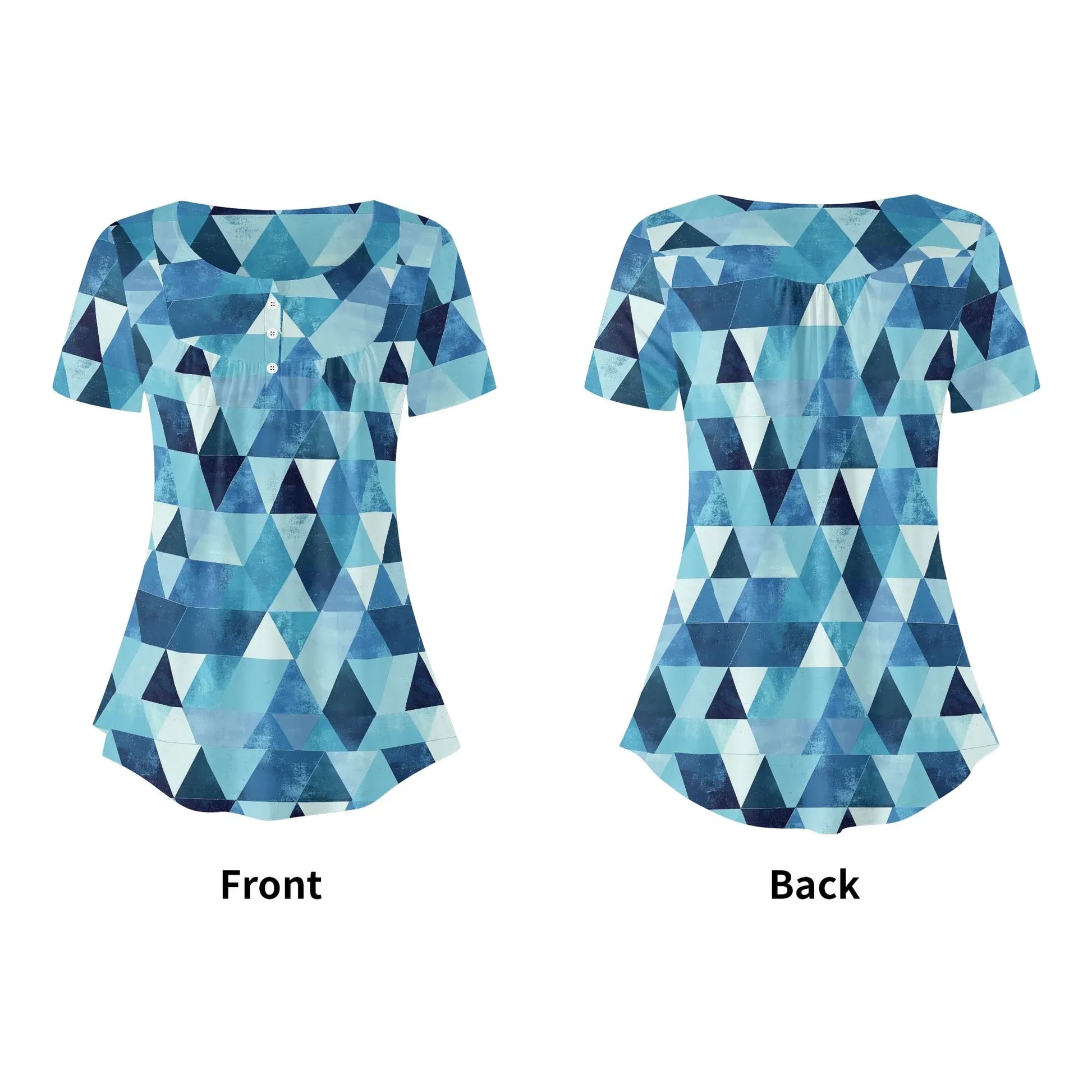 lockere-bluse-mit-u-ausschnitt-und-kurzen-armeln-fur-damen-triangle-v4-bluse-jlr-design-97282 - JLR Design