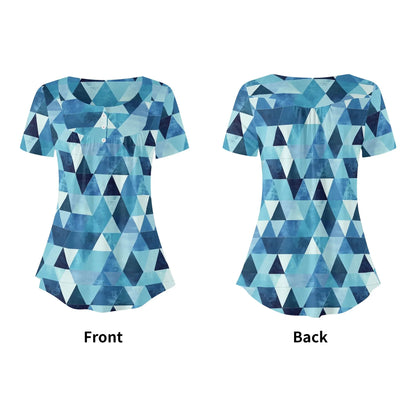lockere-bluse-mit-u-ausschnitt-und-kurzen-armeln-fur-damen-triangle-v4-bluse-jlr-design-97282 - JLR Design