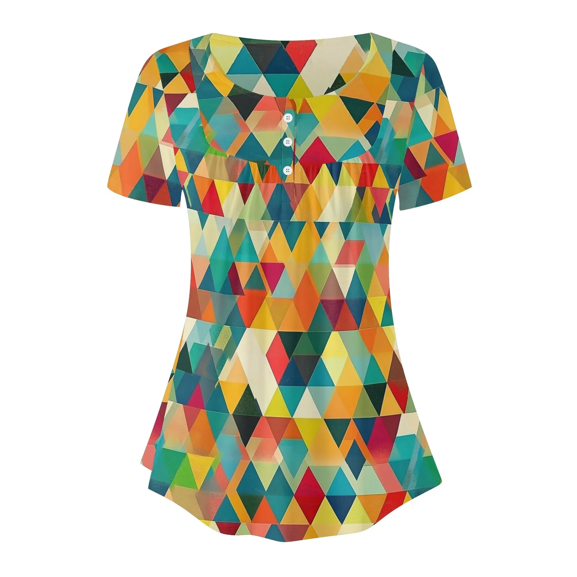 lockere-bluse-mit-u-ausschnitt-und-kurzen-armeln-fur-damen-triangle-v5-bluse-jlr-design-18840 - JLR Design