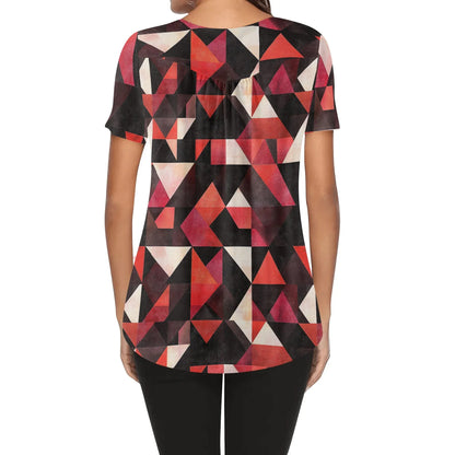 lockere-bluse-mit-u-ausschnitt-und-kurzen-armeln-fur-damen-triangle-v6-bluse-jlr-design-82191 - JLR Design