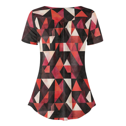 lockere-bluse-mit-u-ausschnitt-und-kurzen-armeln-fur-damen-triangle-v6-bluse-jlr-design-60752 - JLR Design