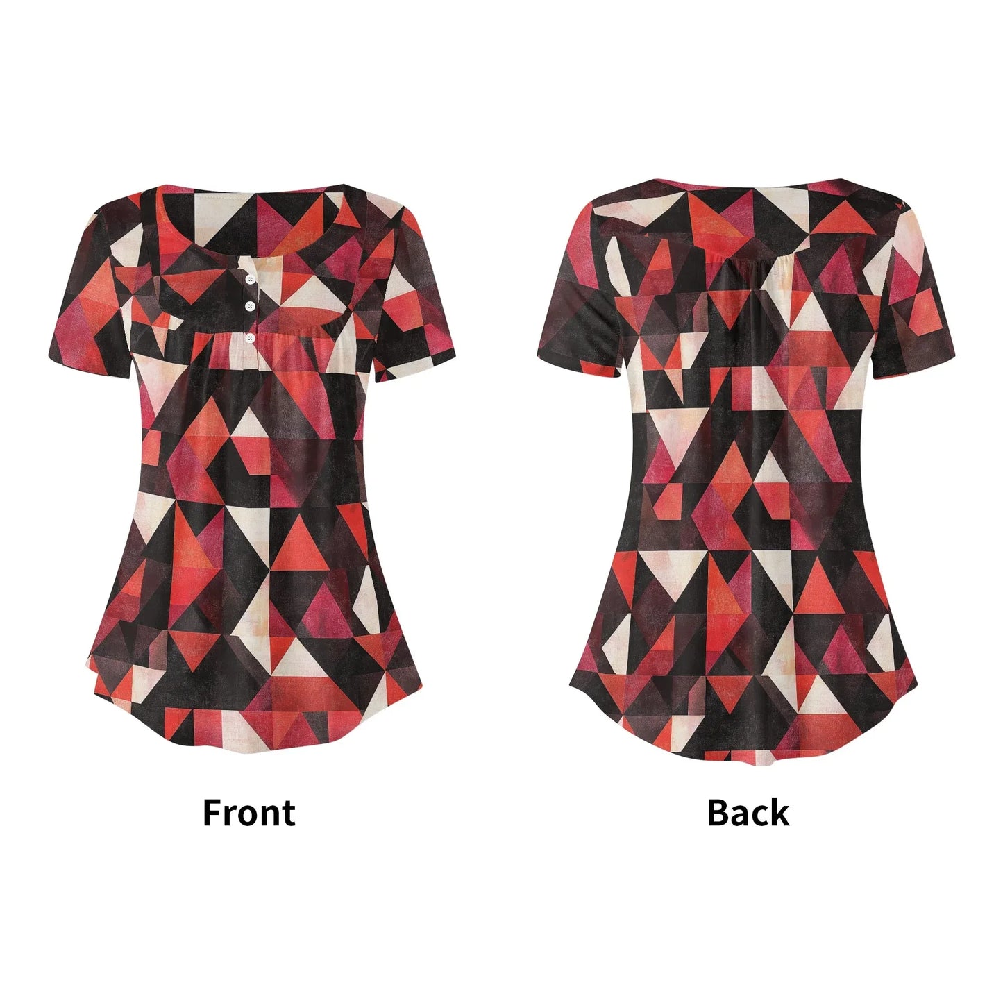 lockere-bluse-mit-u-ausschnitt-und-kurzen-armeln-fur-damen-triangle-v6-bluse-jlr-design-22442 - JLR Design