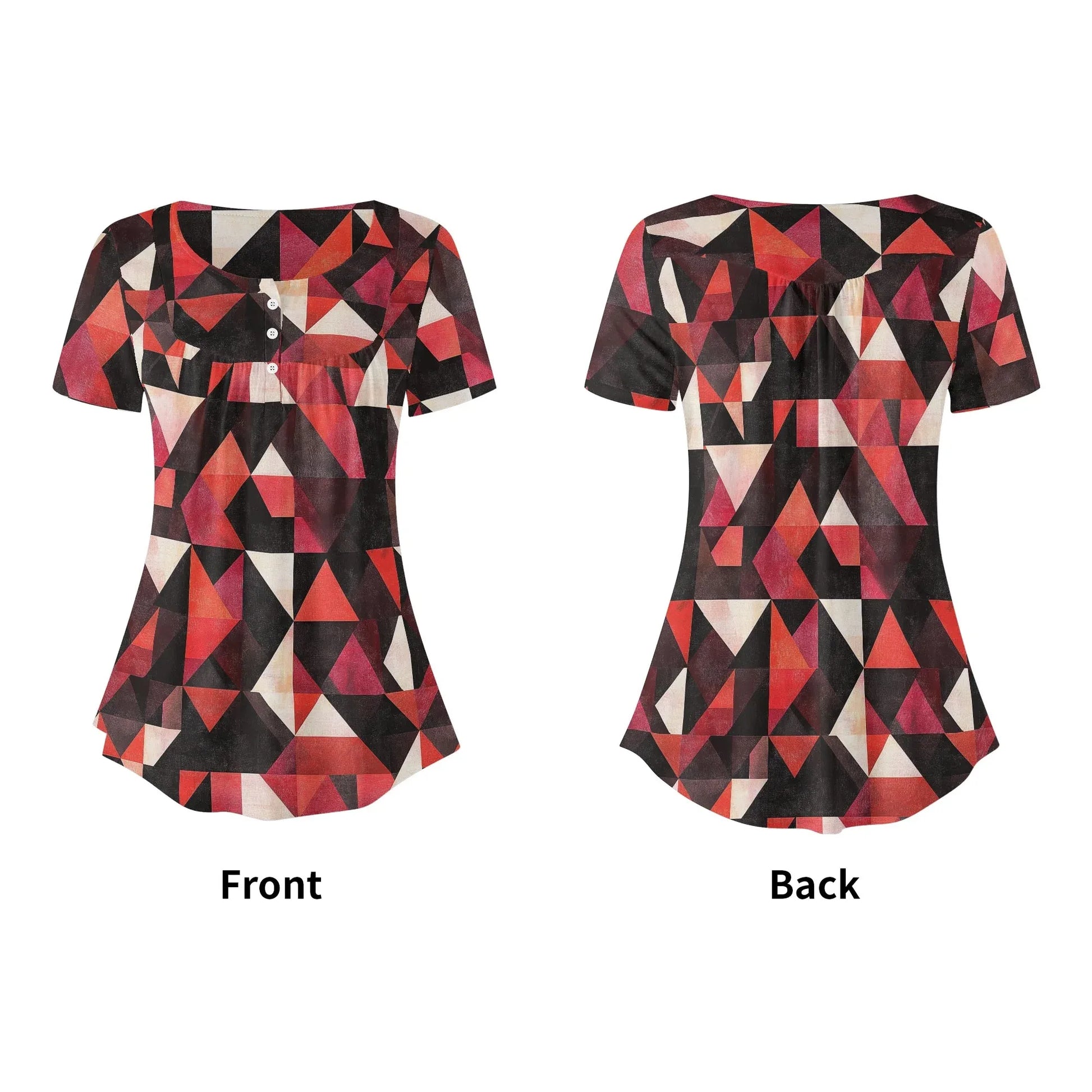 lockere-bluse-mit-u-ausschnitt-und-kurzen-armeln-fur-damen-triangle-v6-bluse-jlr-design-22442 - JLR Design