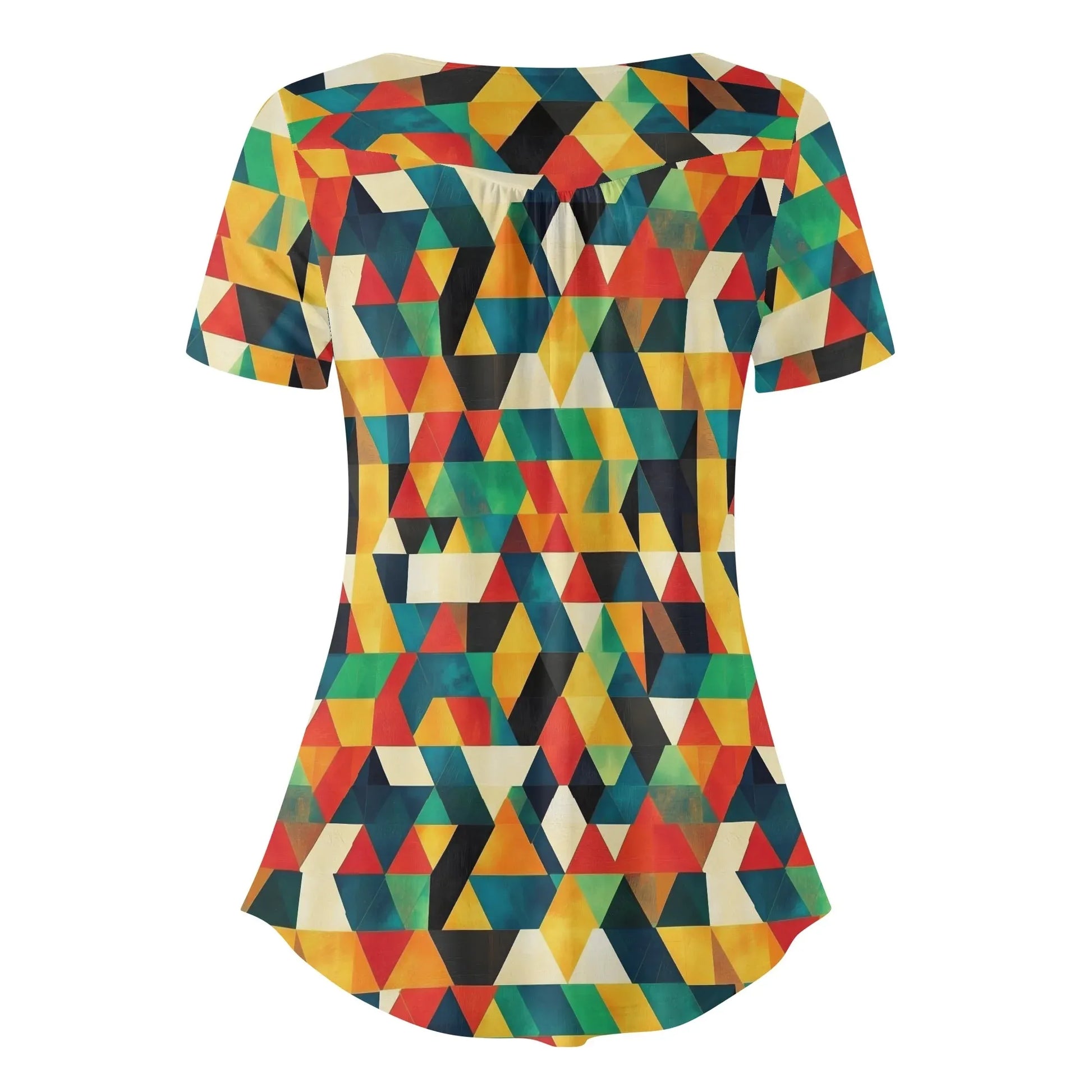 lockere-bluse-mit-u-ausschnitt-und-kurzen-armeln-fur-damen-triangle-v7-bluse-jlr-design-38274 - JLR Design